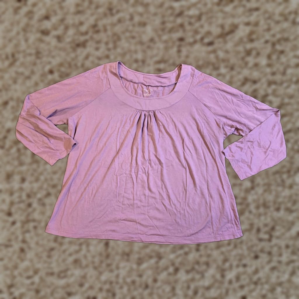 Talbots Talbots Top Womens 1X Purple Pima Cotton Long Sleeve Round Neck Casual Layer Blouse Shirt Knit Modern Classic Womens 1X Purple Talbots Shirt Size XL / US 12-14 / IT 48-50 - 1 Thumbnail
