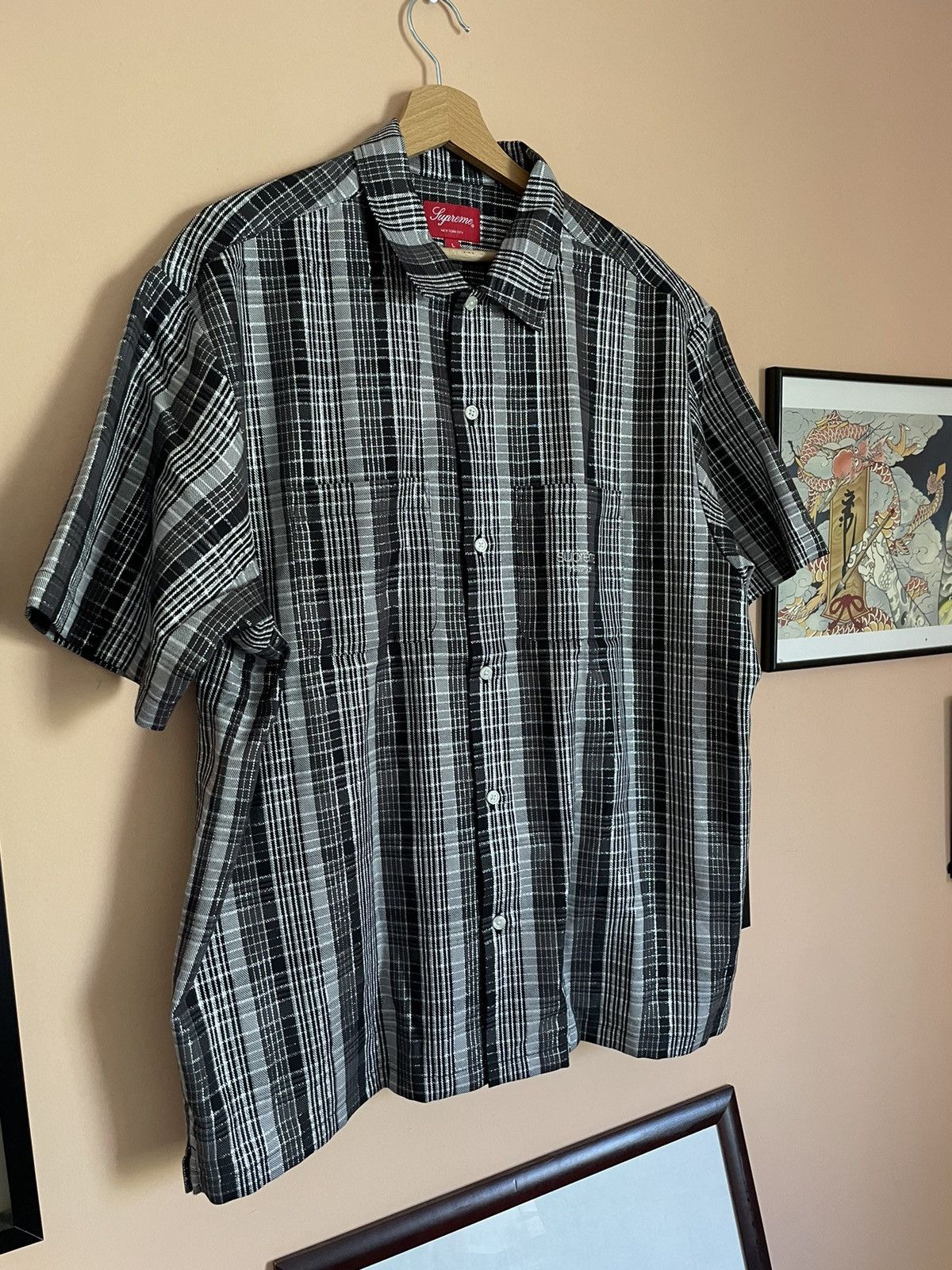 Supreme Supreme SS23 Metallic Plaid Lurex Short sleeve Shirt Size US XL / EU 56 / 4 - 4 Thumbnail
