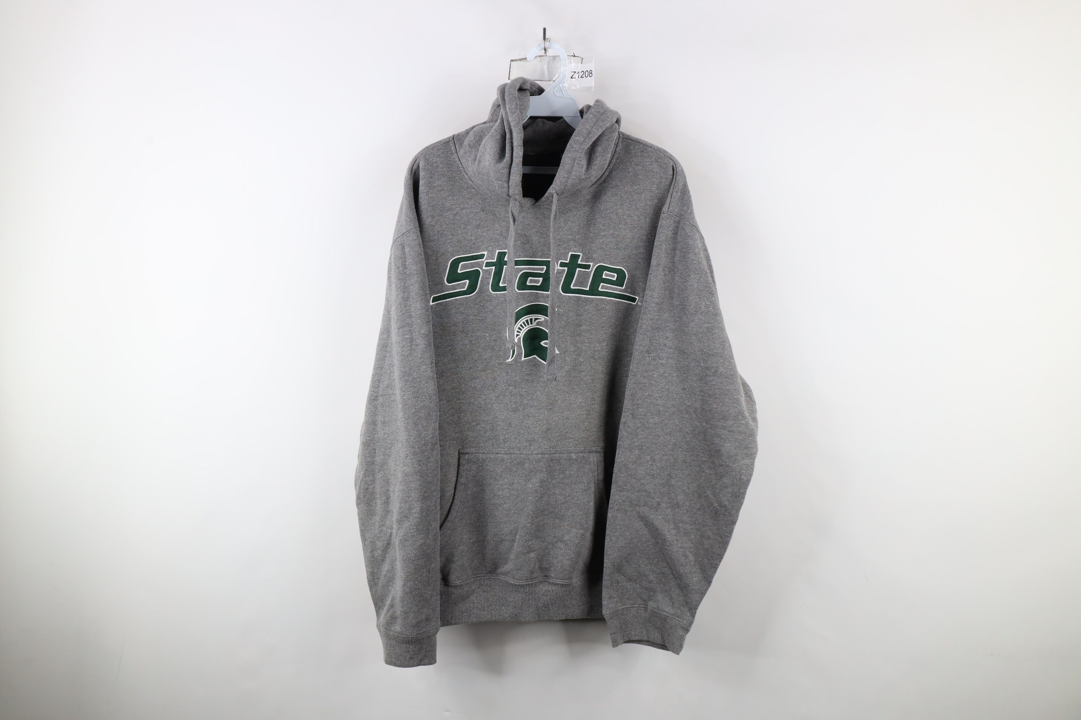 Vintage Vintage 90s Michigan State University Hoodie Sweatshirt Gray Size US XXL / EU 58 / 5 - 1 Thumbnail