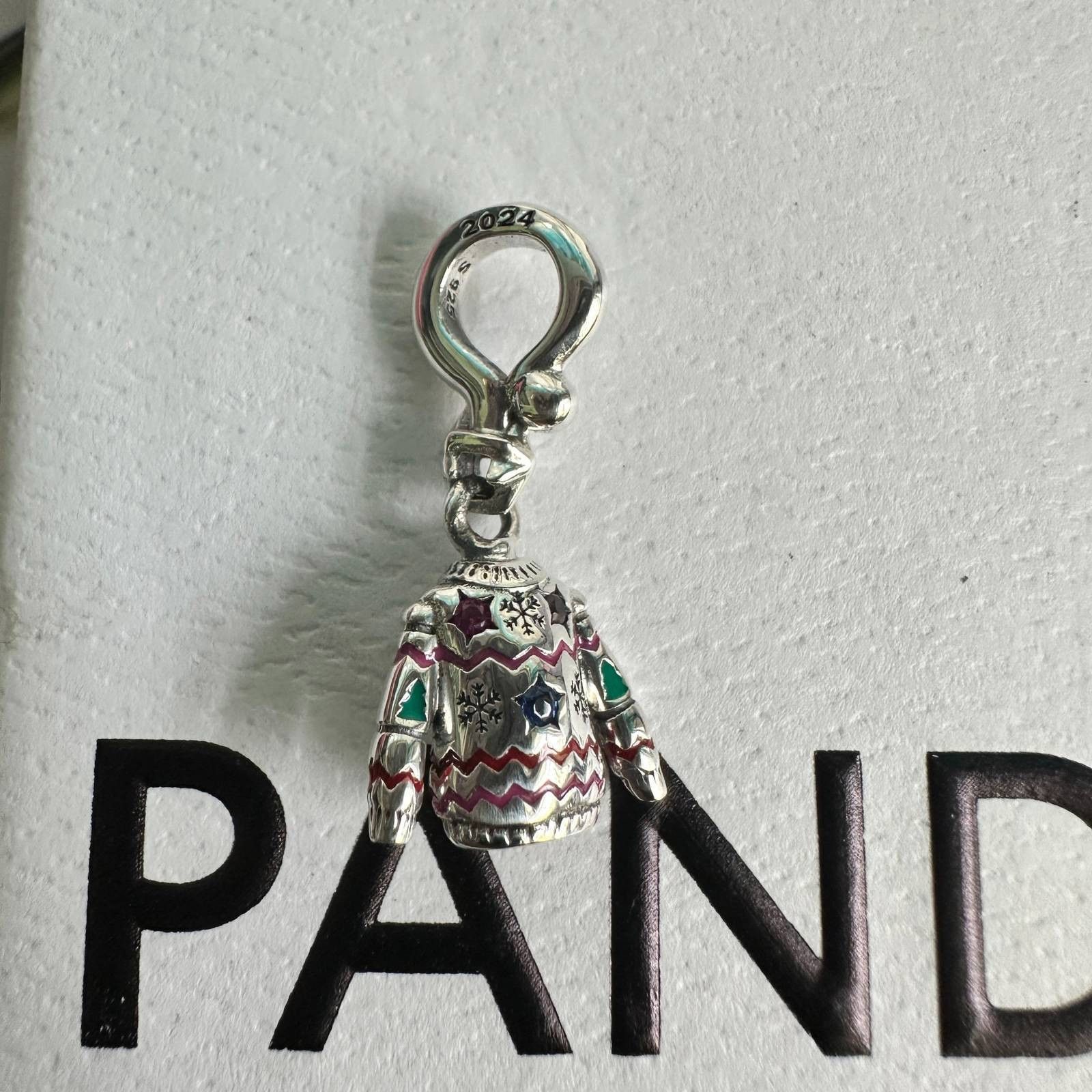pandora Authentic Pandora #793596C01 Christmas Sweater Dangle Charm Size ONE SIZE - 4 Thumbnail