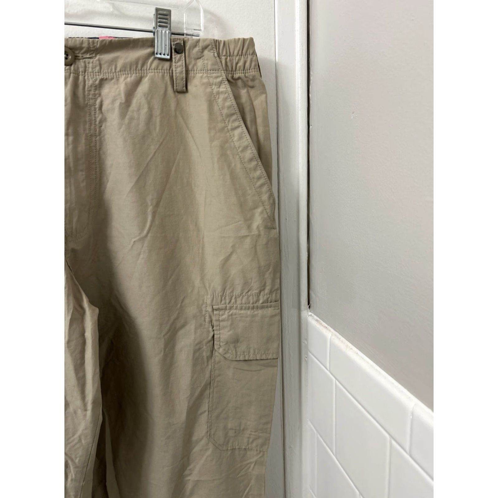 Lands' End Lands' End Pants Mens 36x32 Tan Khaki Cargo Traditional Fit Zipper Button Pockets Straight Leg Beig Size US 36 / EU 52 - 4 Thumbnail