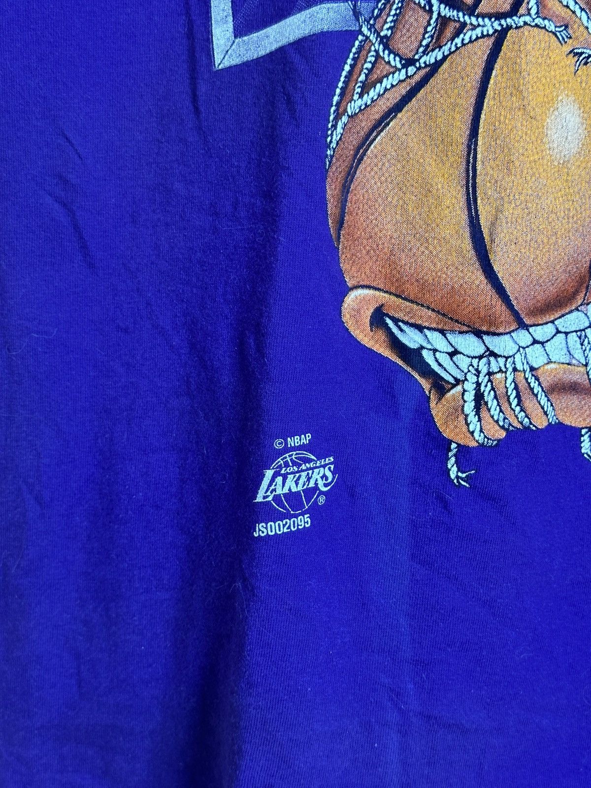 NBA 🔥 90s Lakers Los Angeles NBA Basketball Vintage T Shirt USA Size US L / EU 52-54 / 3 - 3 Thumbnail