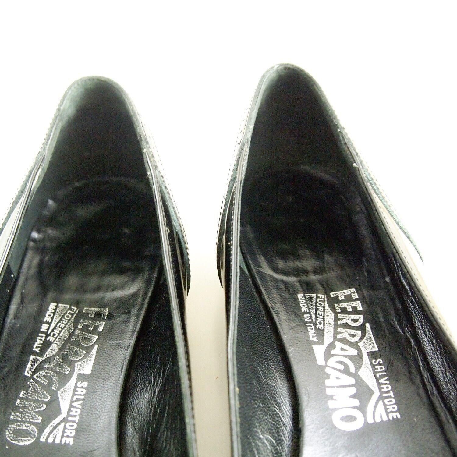 Salvatore Ferragamo Ferragamo Penny Loafer Black Polished Leather EU 39 US 8.5 C Size US 8.5 / IT 38.5 - 4 Thumbnail