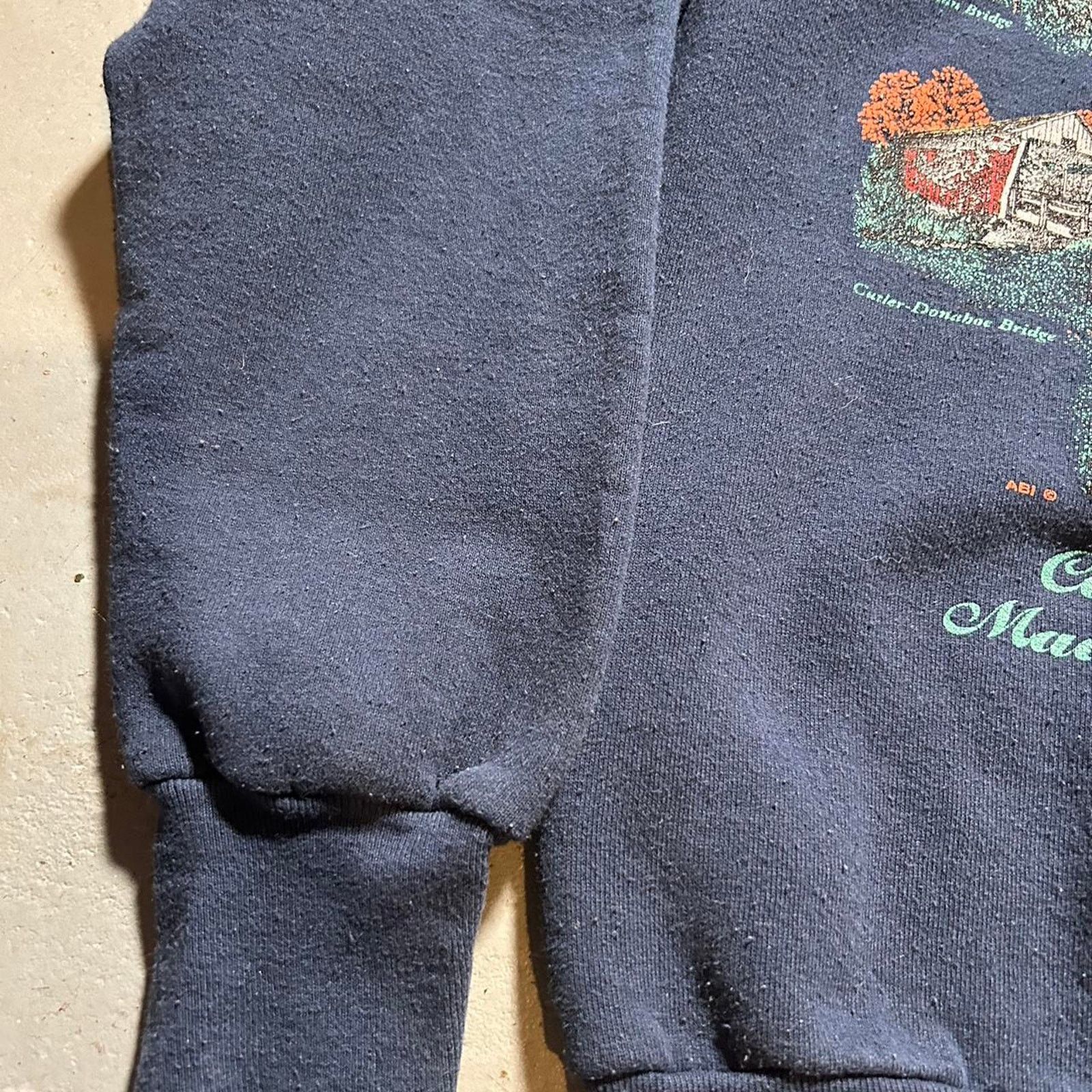 Fruit Of The Loom 90s navy blue grandma style mock neck sweater Size US M / EU 48-50 / 2 - 3 Thumbnail