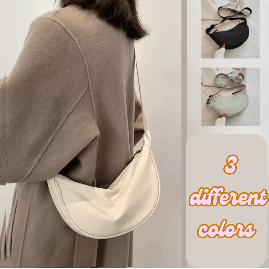 Japanese Brand Large Capacity Crossbody Half Moon Waterproof Bag Size ONE SIZE - 1 Thumbnail