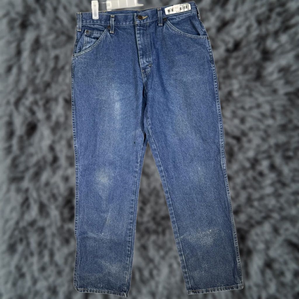 Dickies Dickies Jeans Mens 32x30 Blue Straight Fit Denim Workwear Cotton Mid Rise Regular Modern USA Theme Mens Size US 32 / EU 48 - 1 Thumbnail