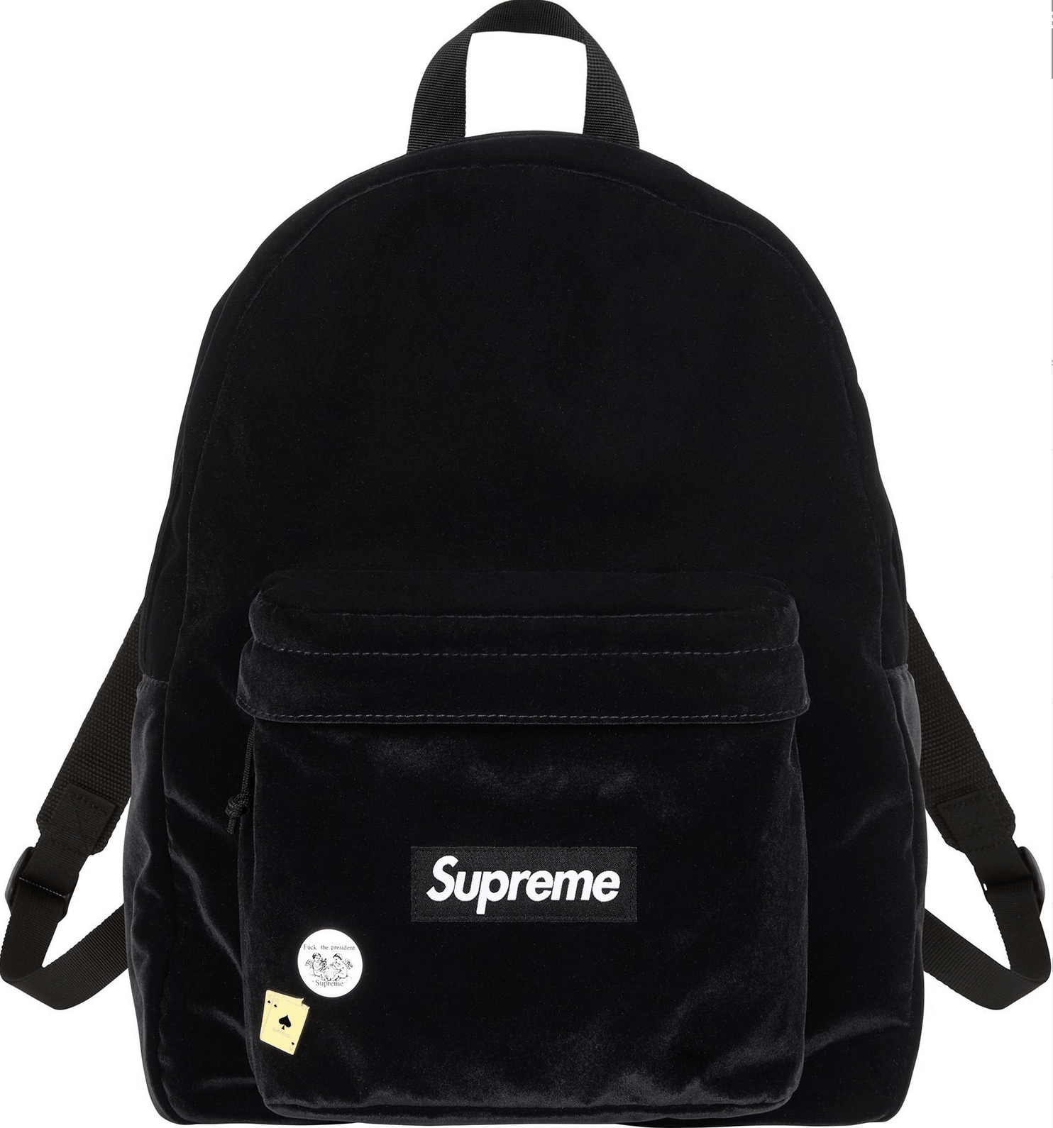 Supreme Supreme Velvet Backpack in Black Size ONE SIZE - 1 Thumbnail