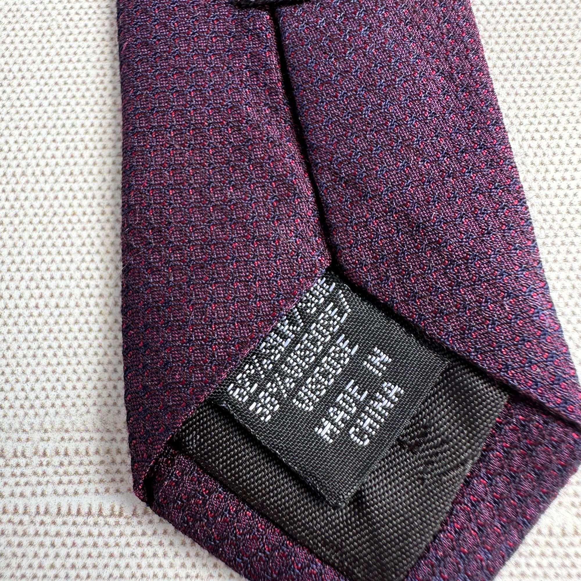 Calvin Klein Calvin Klein Men’s Tie Burgundy Slim 58” x 2.5” Textured Sil Size ONE SIZE - 5 Thumbnail