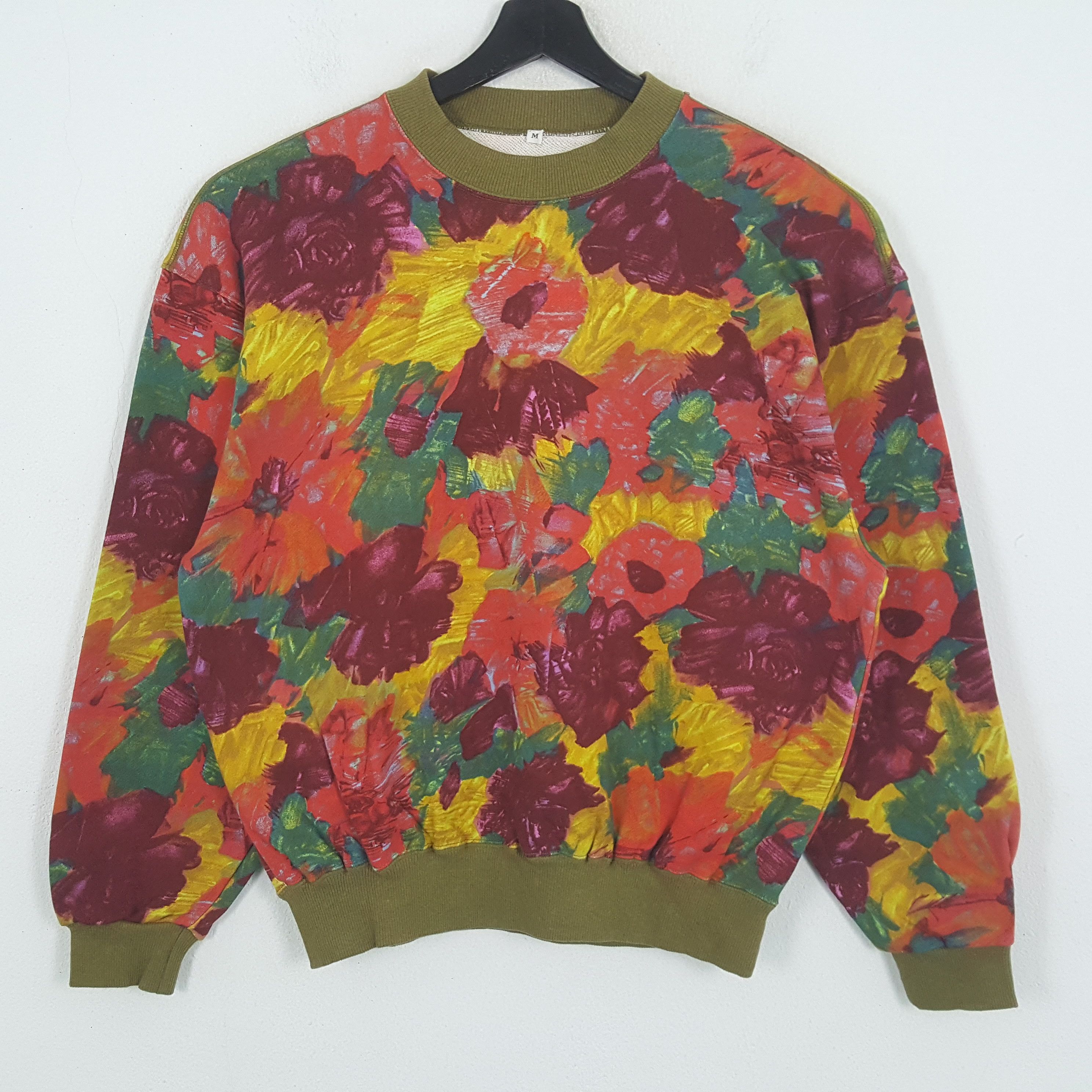 Vintage Flowers Art Fashion Style Streetwear Sweatshirt Size US M / EU 48-50 / 2 - 1 Thumbnail