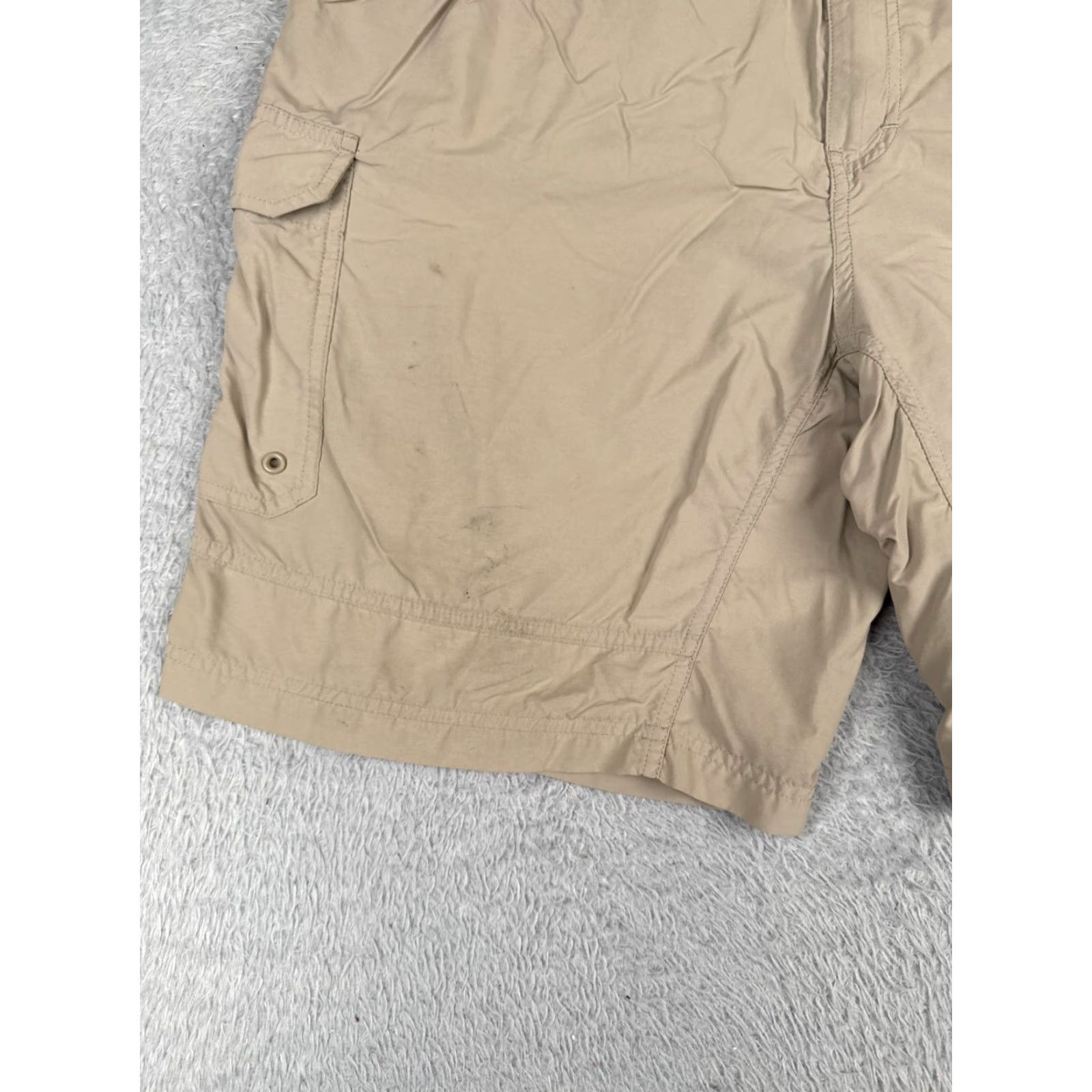 Vintage Cabela's Women's Cargo Shorts Large Beige Nylon Casual Hiking Camp Travel 36x9 Size 36" / US 14 / IT 50 - 3 Thumbnail
