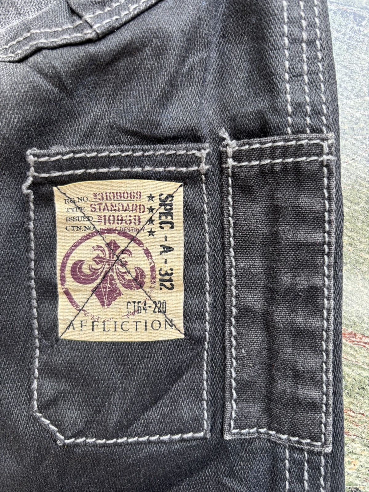 Affliction Y2K Affliction Black Premium Distressed Black Washed Jeans Size US 32 / EU 48 - 8 Thumbnail