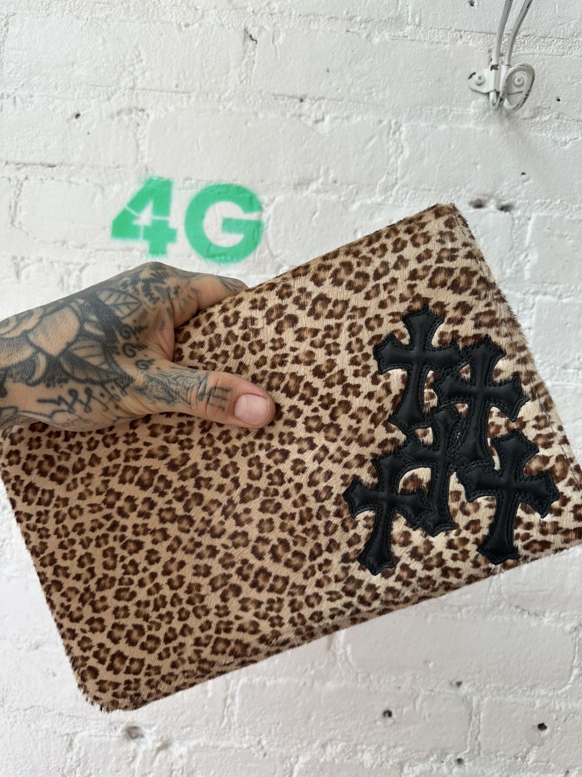 Chrome Hearts Chrome Hearts OVERSIZE WALLET BAG LEOPARD CROSS PATCH BAG Size ONE SIZE - 2 Thumbnail