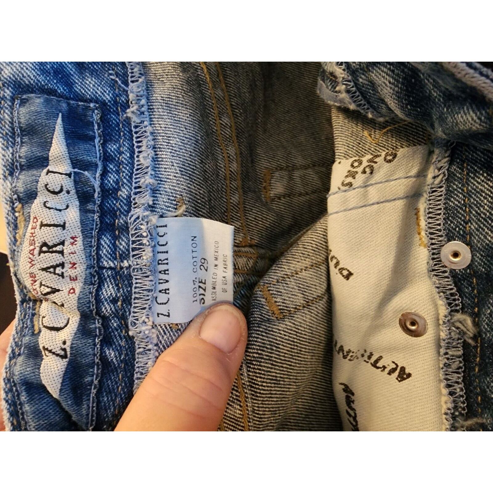 Other NOS 90s Z. Cavaricci Vtg Stone Washed Jeans Sz 9 Waist 29 Size US 29 - 7 Thumbnail