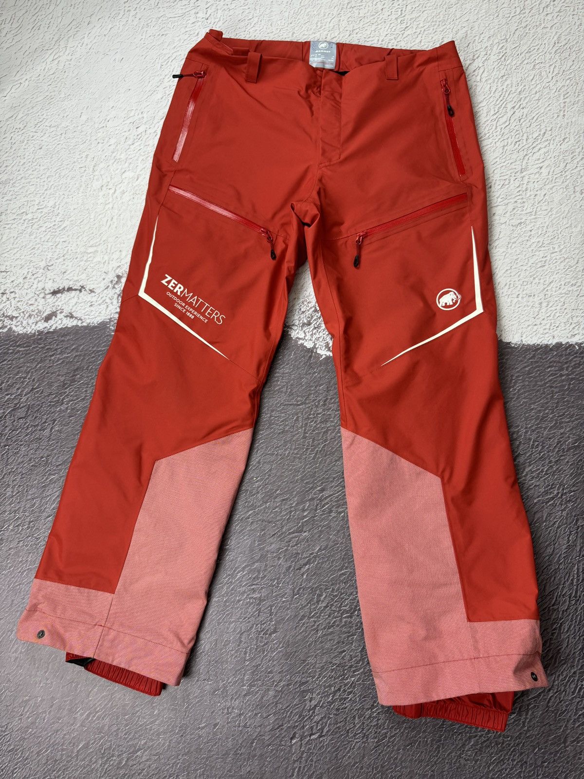 Image of Mammut Red Gore-Tex Ski Snowboarding Hiking Snow Pants, Men's (Size 38)