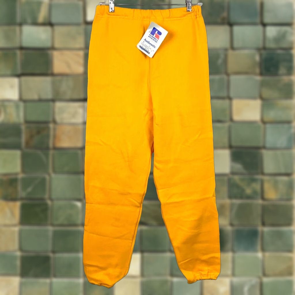 Russell Athletic VINTAGE Russell Athletic Sweatpants Men Small Yellow Gold Deadstock NWT Size US 29 - 1 Thumbnail
