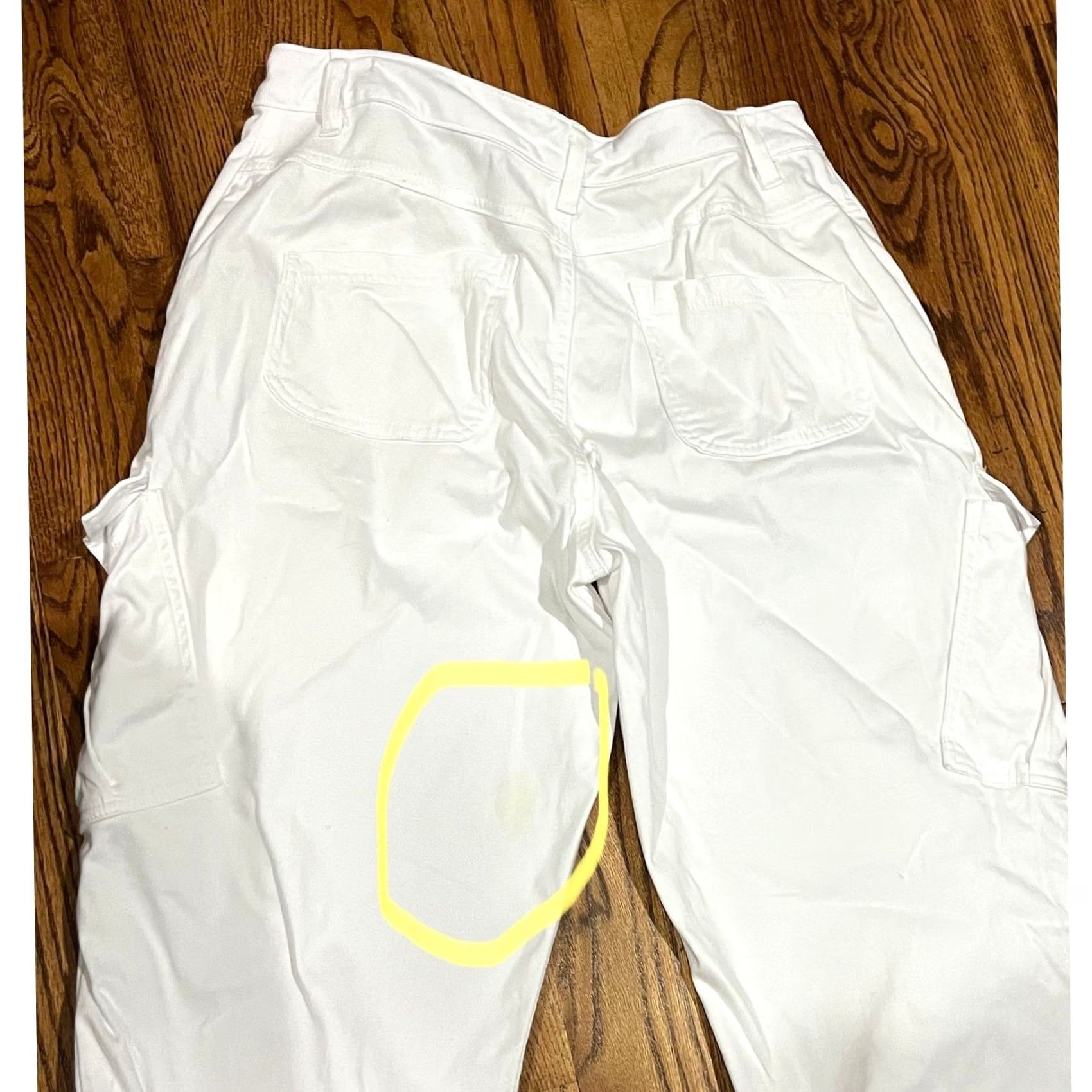 Anthropologie VINTAGE Amadi Women's White Cargo Pants Cropped Pleated Cotton Blend Sz M Size 32" / US 10 / IT 46 - 7 Thumbnail