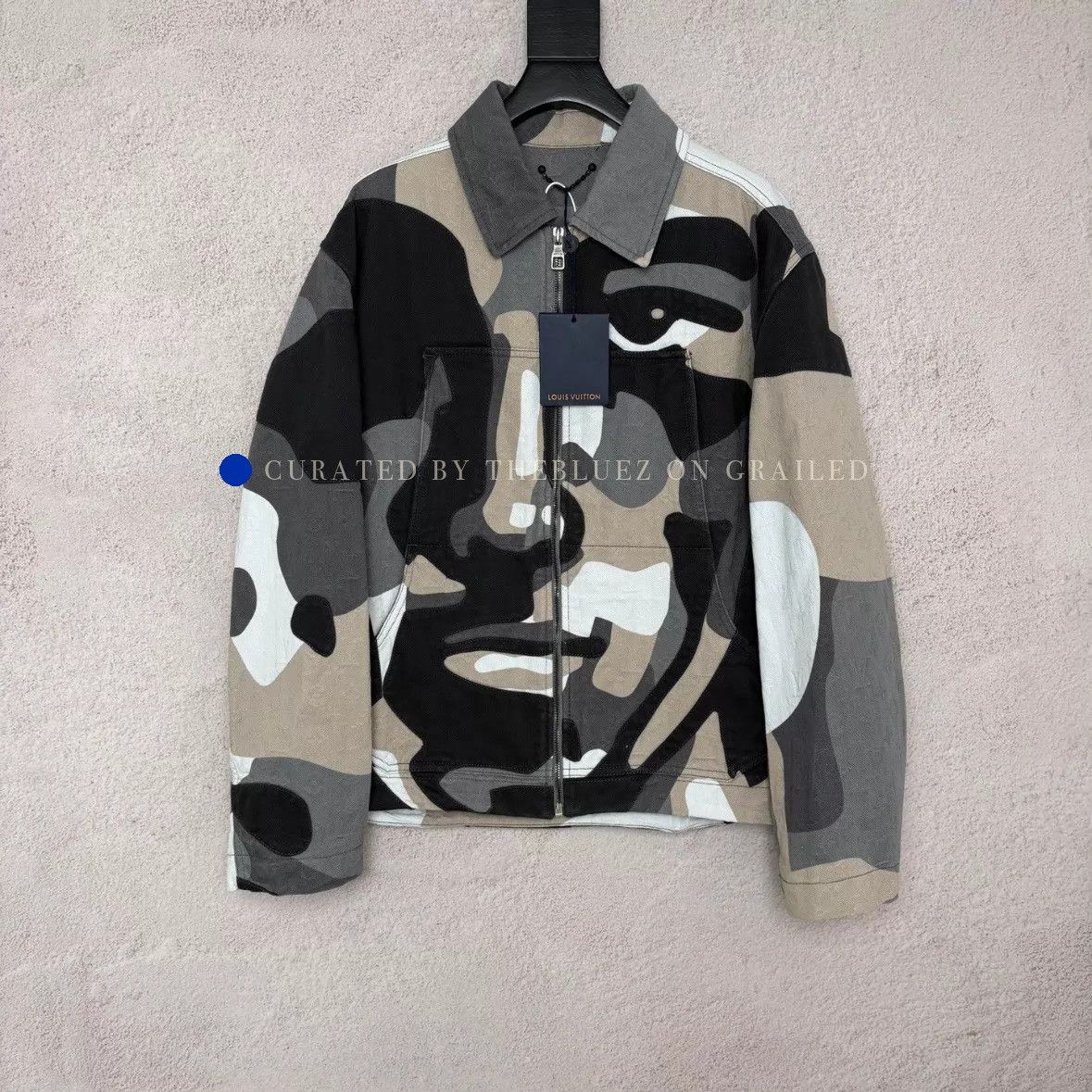 Louis Vuitton Beige Allover Print Denim Jacket, Size L Size US L / EU 52-54 / 3 - 1 Thumbnail