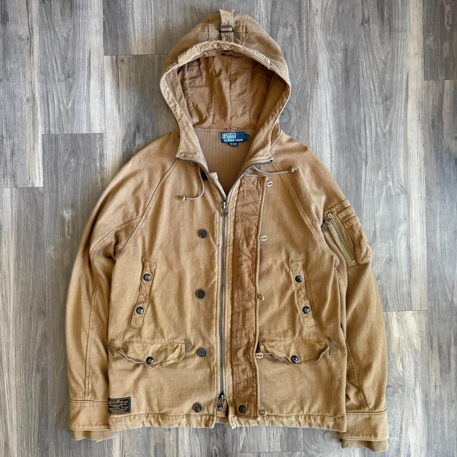 Polo Ralph Lauren × Vintage Vintage Polo Ralph Lauren Military Bomber Hoodie Jacket L Size US L / EU 52-54 / 3 - 1 Thumbnail