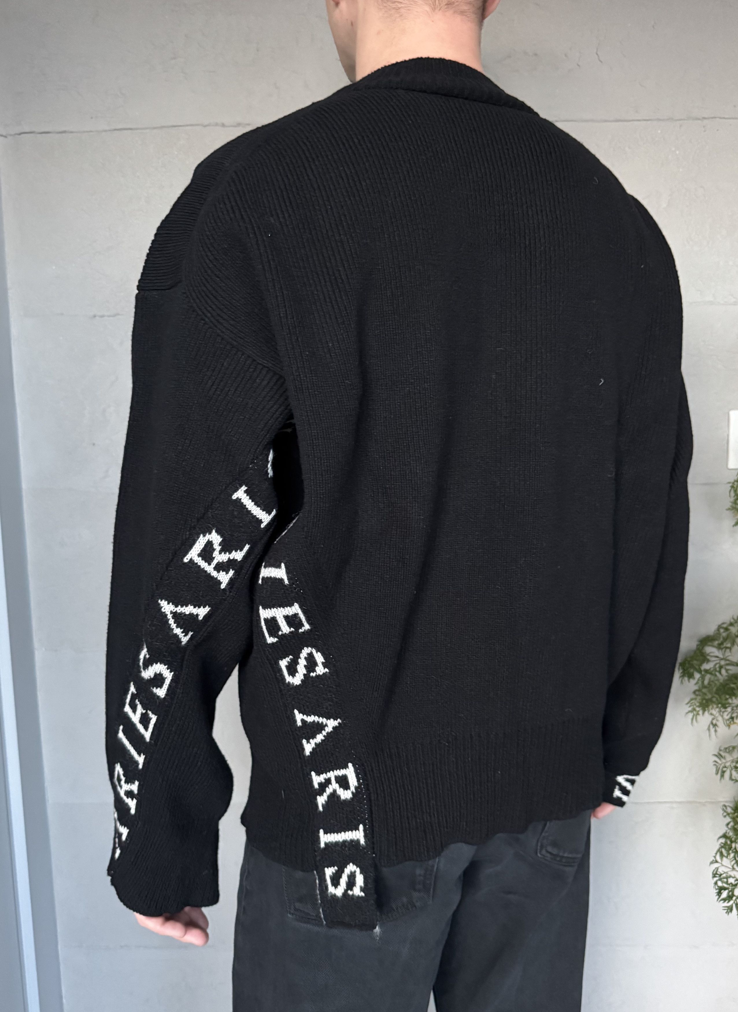 Aries Aries Arise Logo Asymmetric Sweater, Black Size US M / EU 48-50 / 2 - 1 Thumbnail