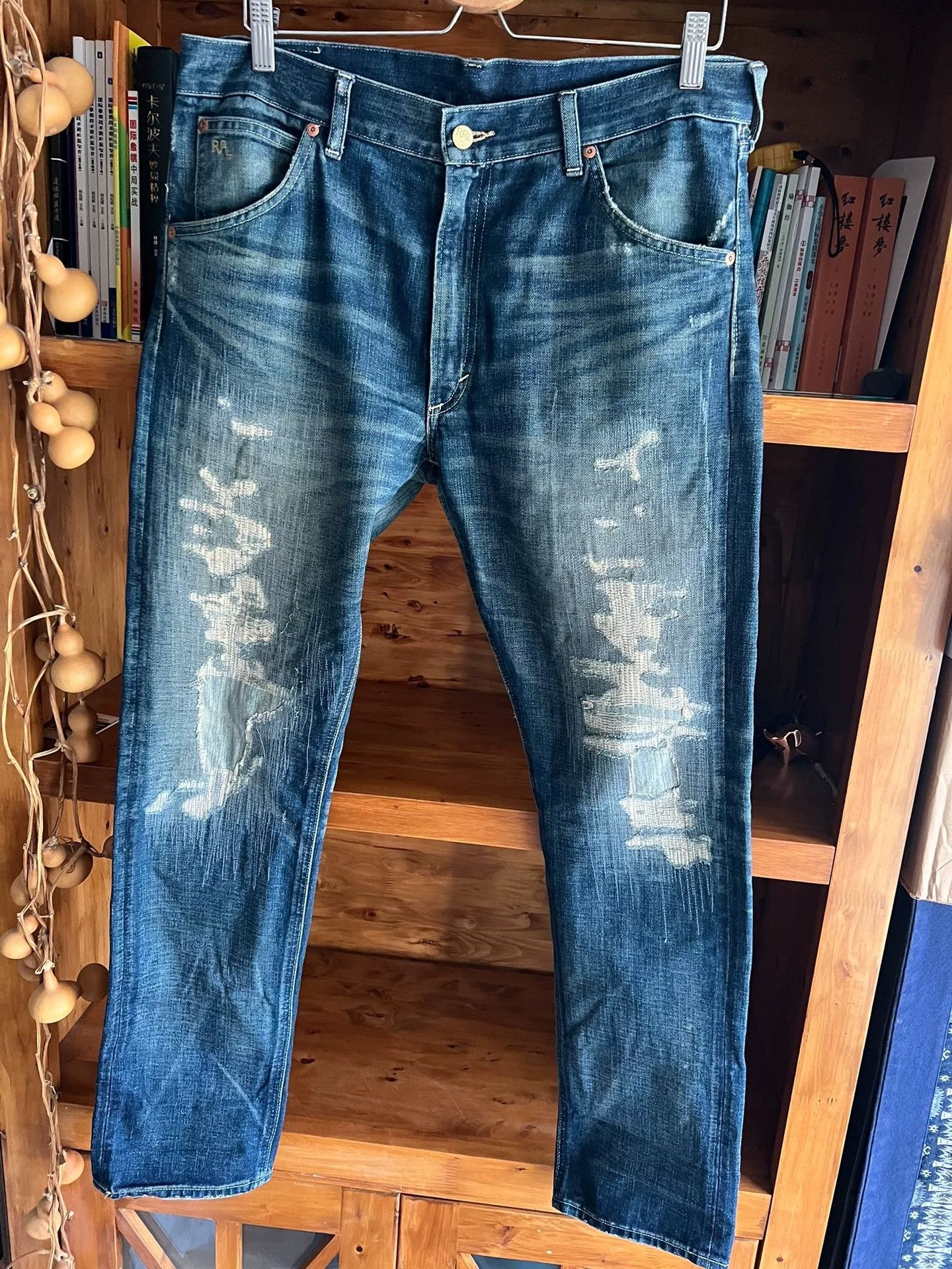 RRL Ralph Lauren RRL Double RL Distressed Washed Jeans Size US 28 / EU 44 - 3 Thumbnail