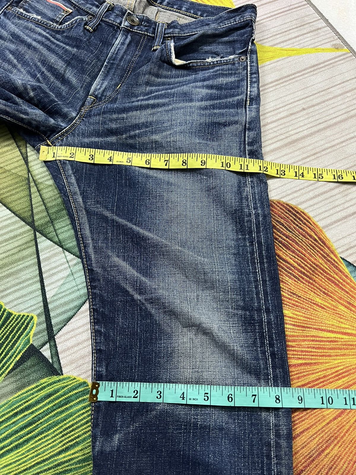 Edwin × Japanese Brand EDWIN 505zx SELVEDGE BUCKLE BACK DISTRESSED DENIM Size US 30 / EU 46 - 17 Thumbnail