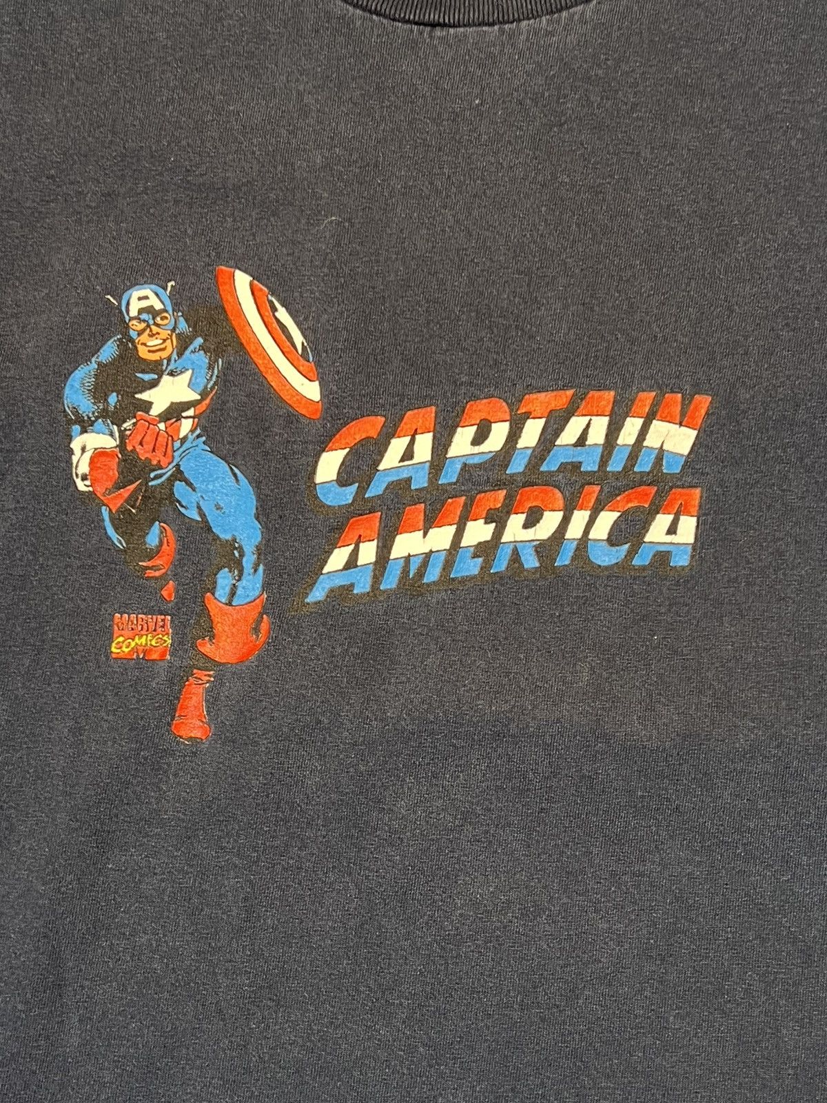 Marvel Comics × Vintage Vintage 90’s//2000’s Black Captain America T-Shirt Size US XXL / EU 58 / 5 - 2 Thumbnail
