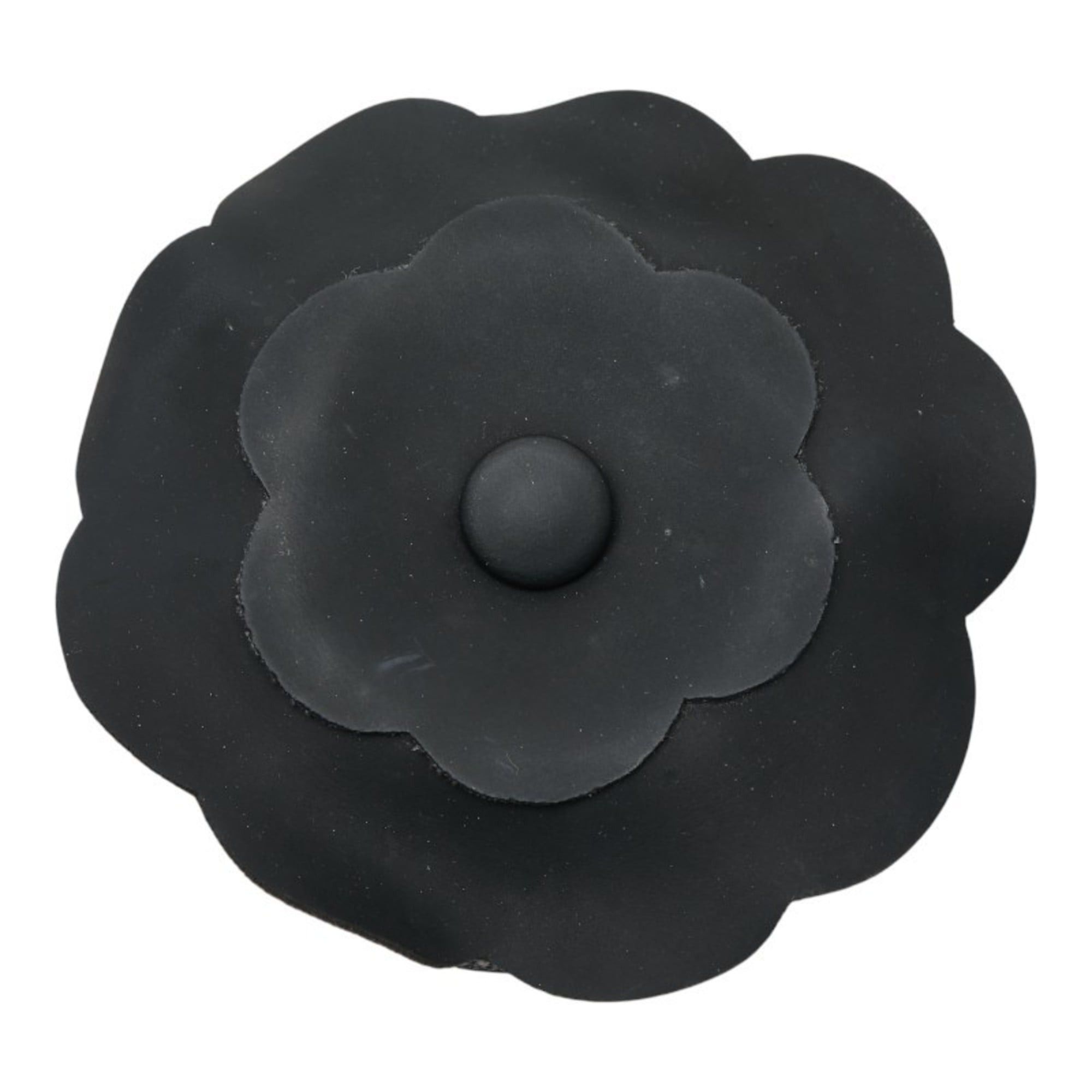 CHANEL Camellia Brooch Corsage in Black Leather and Metal for Women