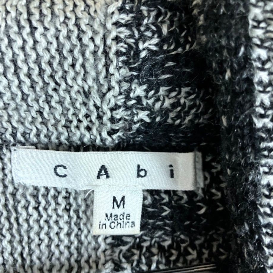 Vintage Cabi Womens Sweater Black Gray Open Front Cardigan Patchwork #483 Medium Cardigan, Sweater, Open Front, Patchwork, Black, Gray, M, Womens Size M / US 6-8 / IT 42-44 - 6 Thumbnail
