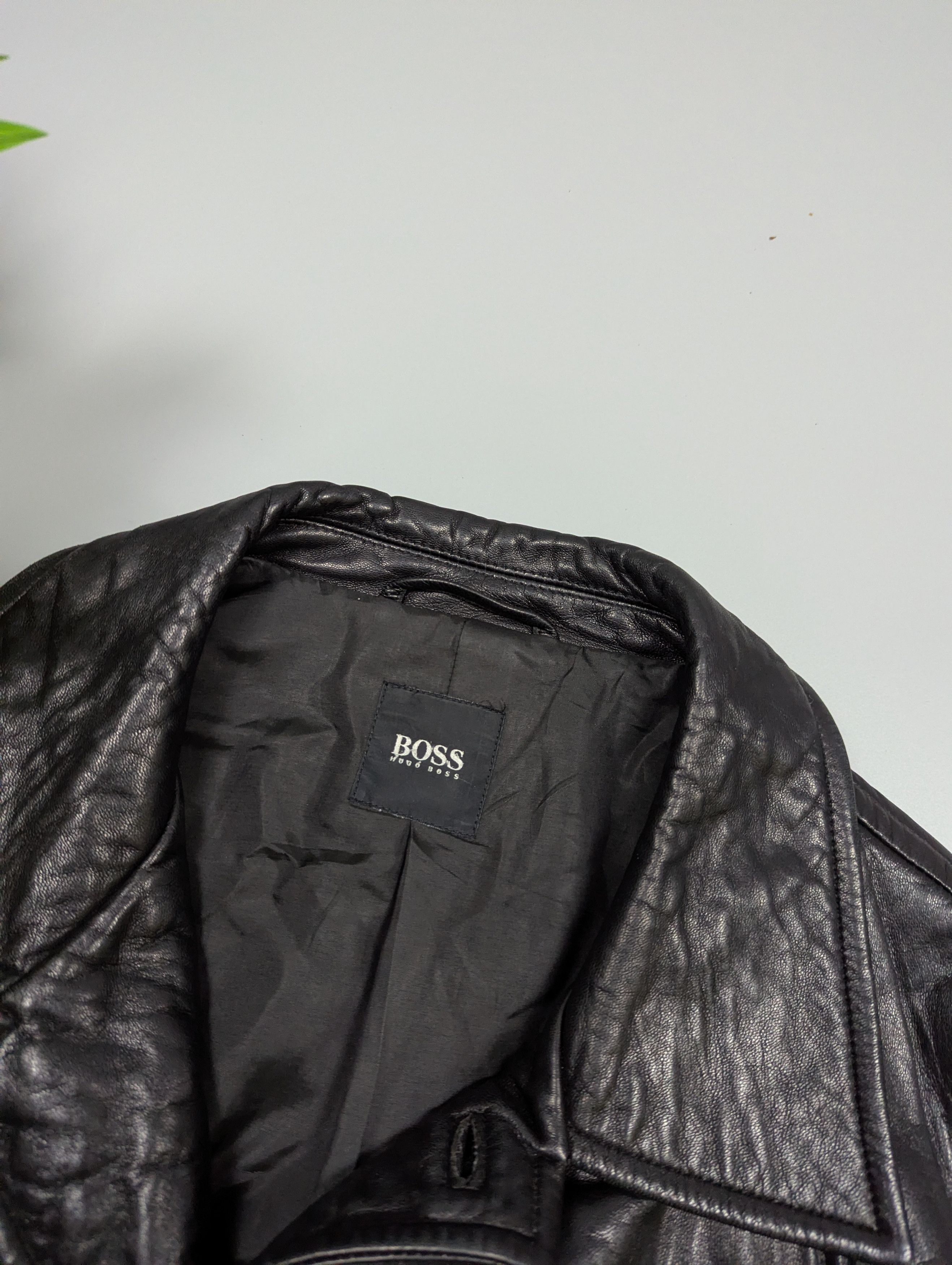 Hugo Boss VTG Hugo Boss Black Leather Jacket Coat L/XL Size US L / EU 52-54 / 3 - 4 Thumbnail