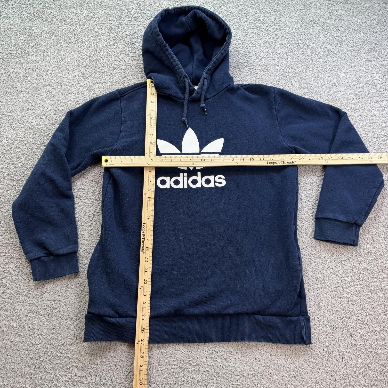 Adidas Adidas Trefoil Logo Hoodie Navy Pullover Sweatshirt Mens M Size US M / EU 48-50 / 2 - 3 Thumbnail
