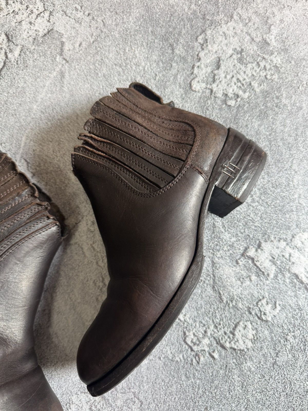Designer × MoMA MOMA 37size leather brown shoes boots ankle cowboy biker Size US 7 / IT 37 - 4 Thumbnail