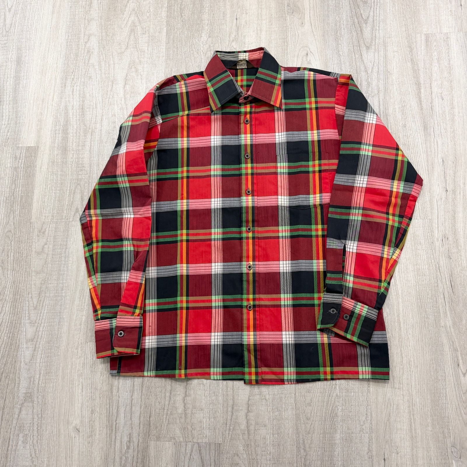 Vintage Vintage Baracuta by Van Heusen Button Shirt Men's Large Red Size US L / EU 52-54 / 3 - 1 Thumbnail