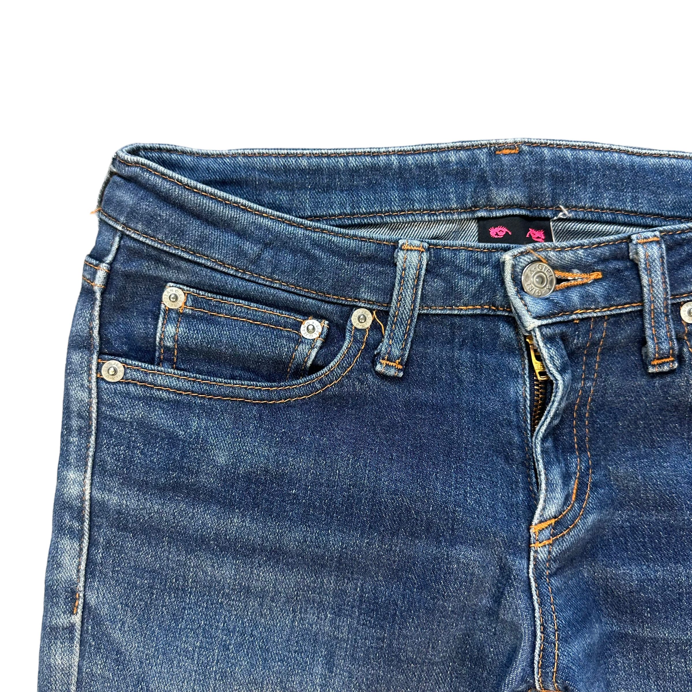 Japanese Brand TRASHED🔥 X-GIRL X-GIRL MADE IN JAPAN JEANS #7458-147 Size 27" / US 4 / IT 40 - 3 Thumbnail