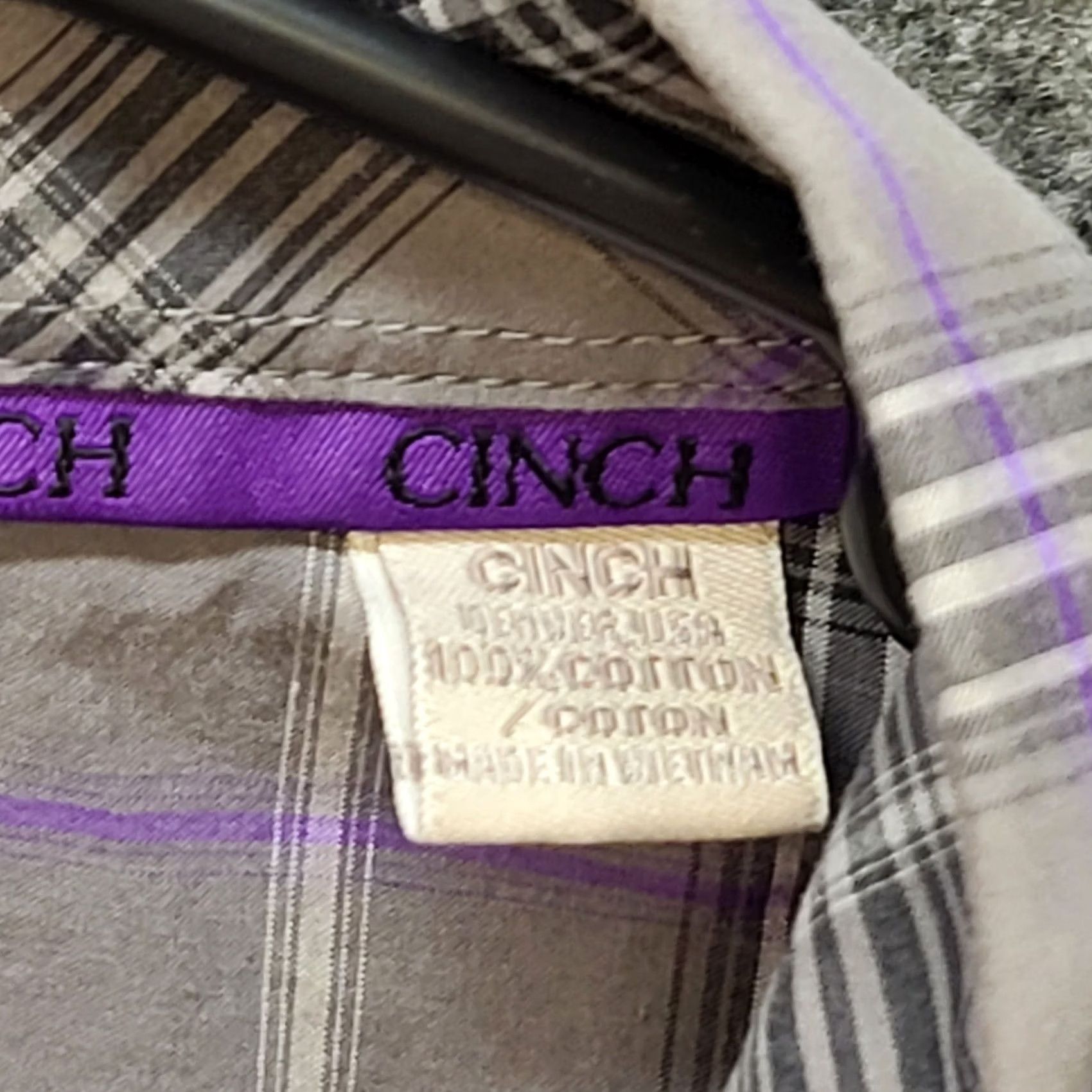 Vintage Cinch Shirt Mens S Button Up Regular Fit Long Sleeve Western Plaid Gray Cotton Cowboy Casual Shirt Mens S Size US S / EU 44-46 / 1 - 4 Thumbnail