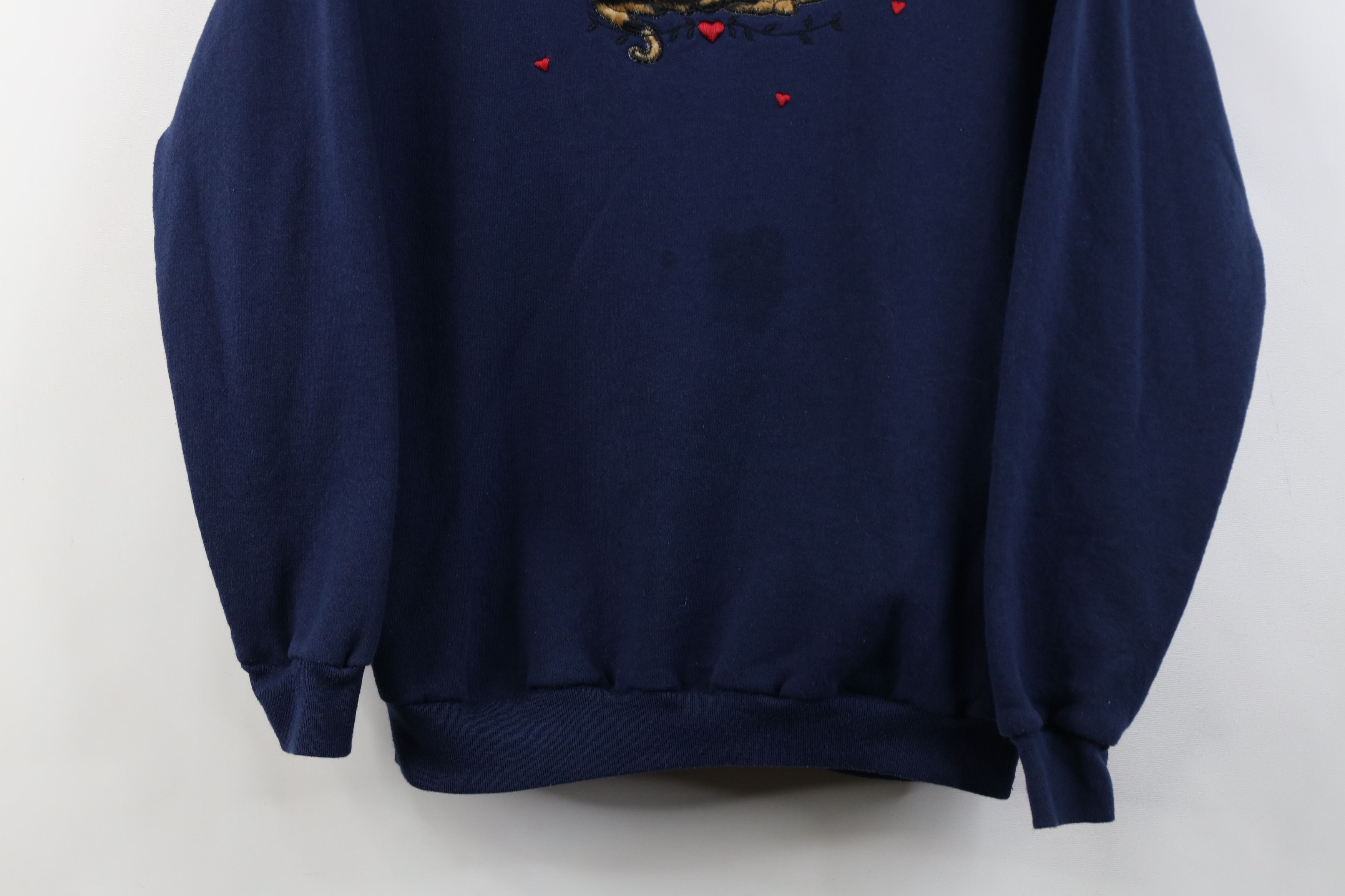 Vintage Vintage 90s Streetwear Heart Cat Kitten Collared Sweatshirt Size S / US 4 / IT 40 - 3 Thumbnail