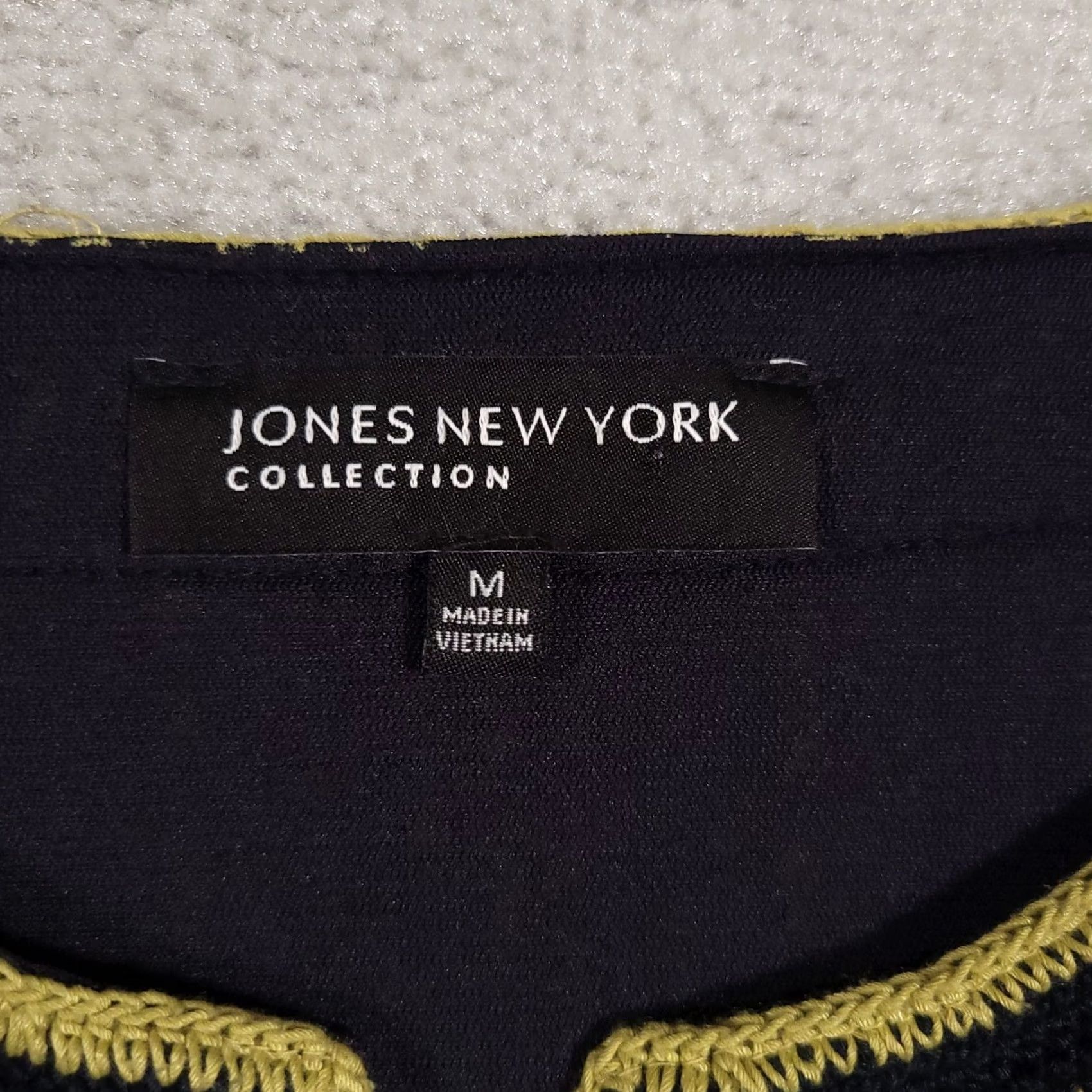 Jones New York Jones New York Sleeveless Top Womens Medium Black Yellow Embroidered Boho Tunic Size M / US 6-8 / IT 42-44 - 5 Thumbnail