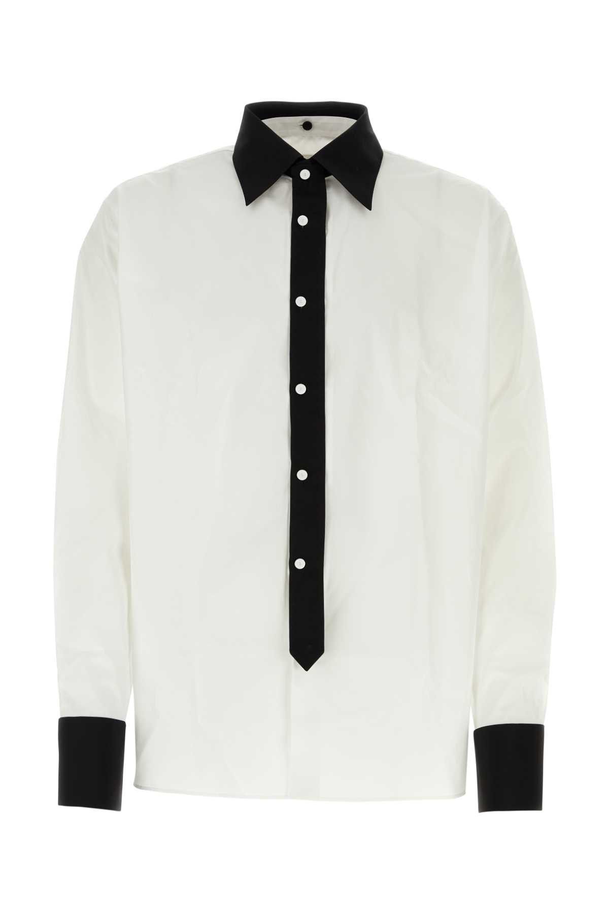 image of Prada White Poplin Oversize Shirt, Men's (Size Medium)