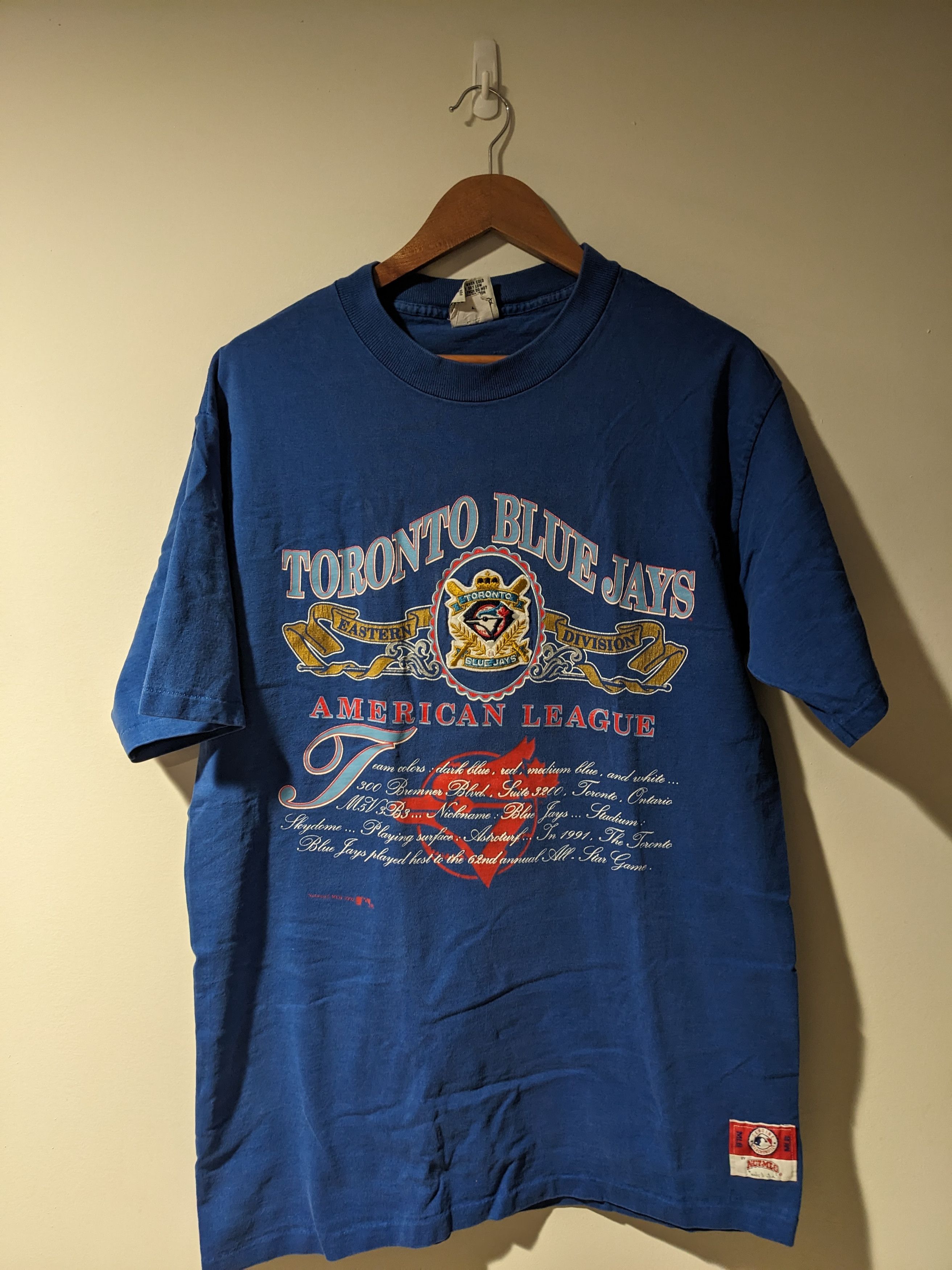 MLB × Nutmeg × Vintage Vintage 1992 Toronto Blue Jays MLB Baseball Nutmeg T-Shirt Size US XL / EU 56 / 4 - 1 Thumbnail