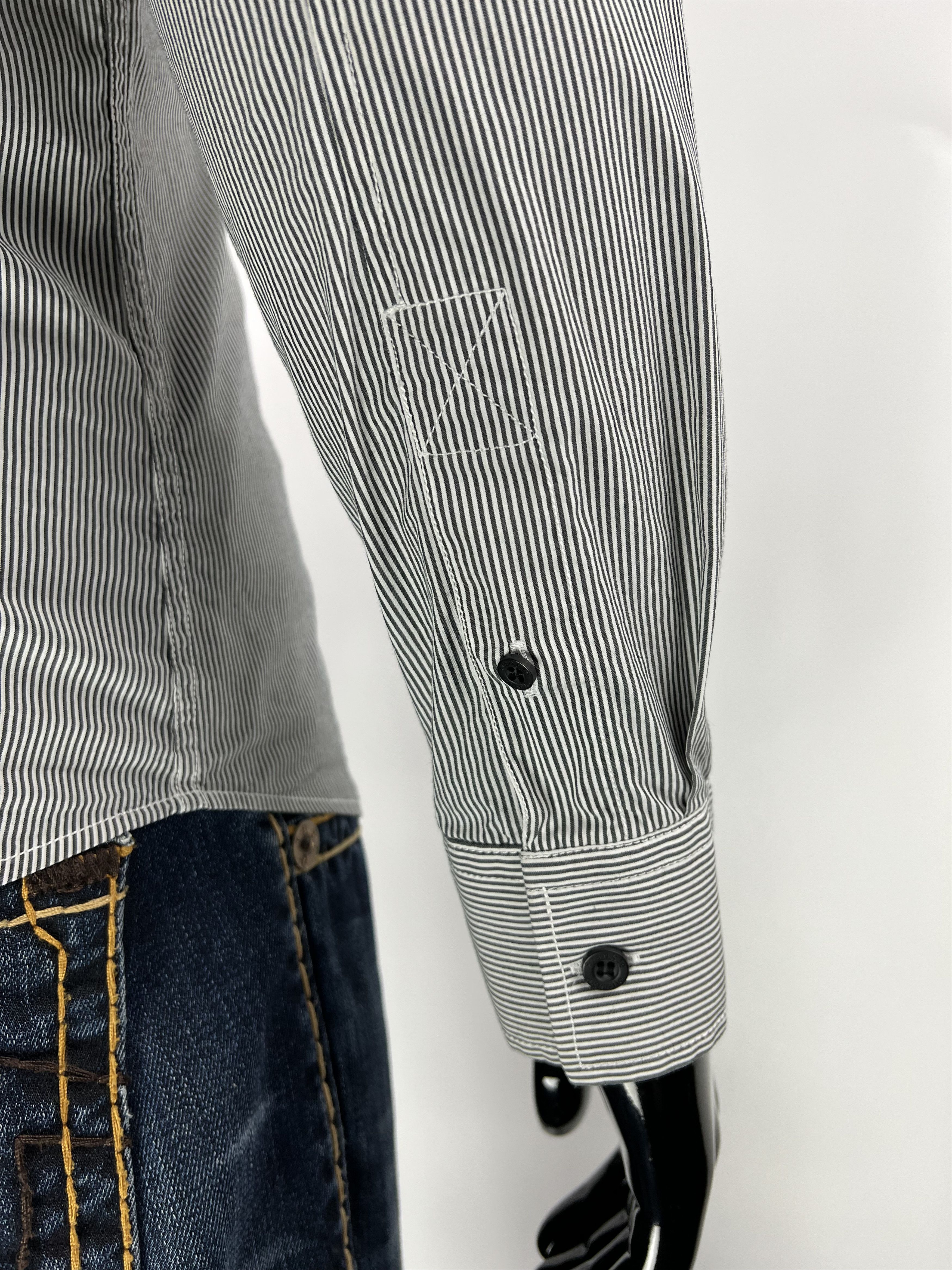 Frankie Morello Frankie Morello Men's Striped Button Up Shirt Size M Size US M / EU 48-50 / 2 - 4 Thumbnail