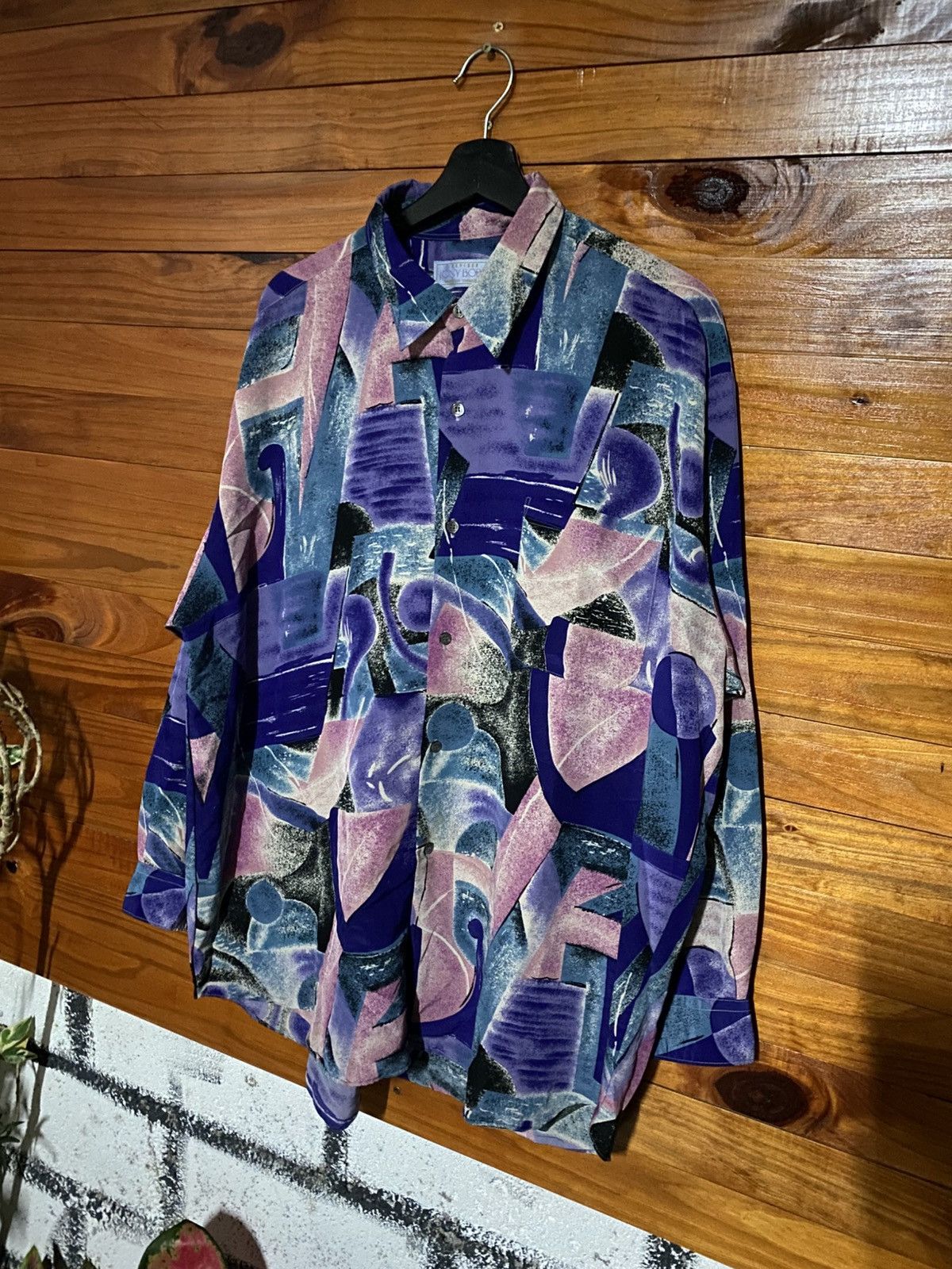 Japanese Brand Vintage 1980s Jony Borey Abstract Geometric Shirt Retro Size US L / EU 52-54 / 3 - 4 Thumbnail