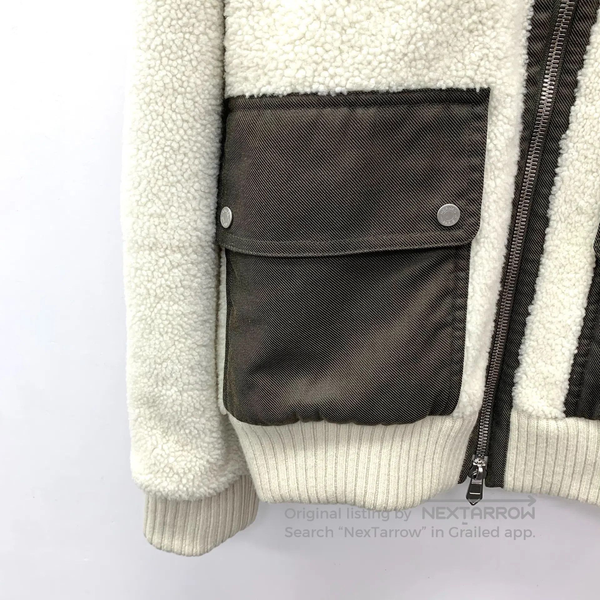 Hermes Hermes White collar zip-up wool fur baseball jacket| Size US S / EU 44-46 / 1 - 4 Thumbnail