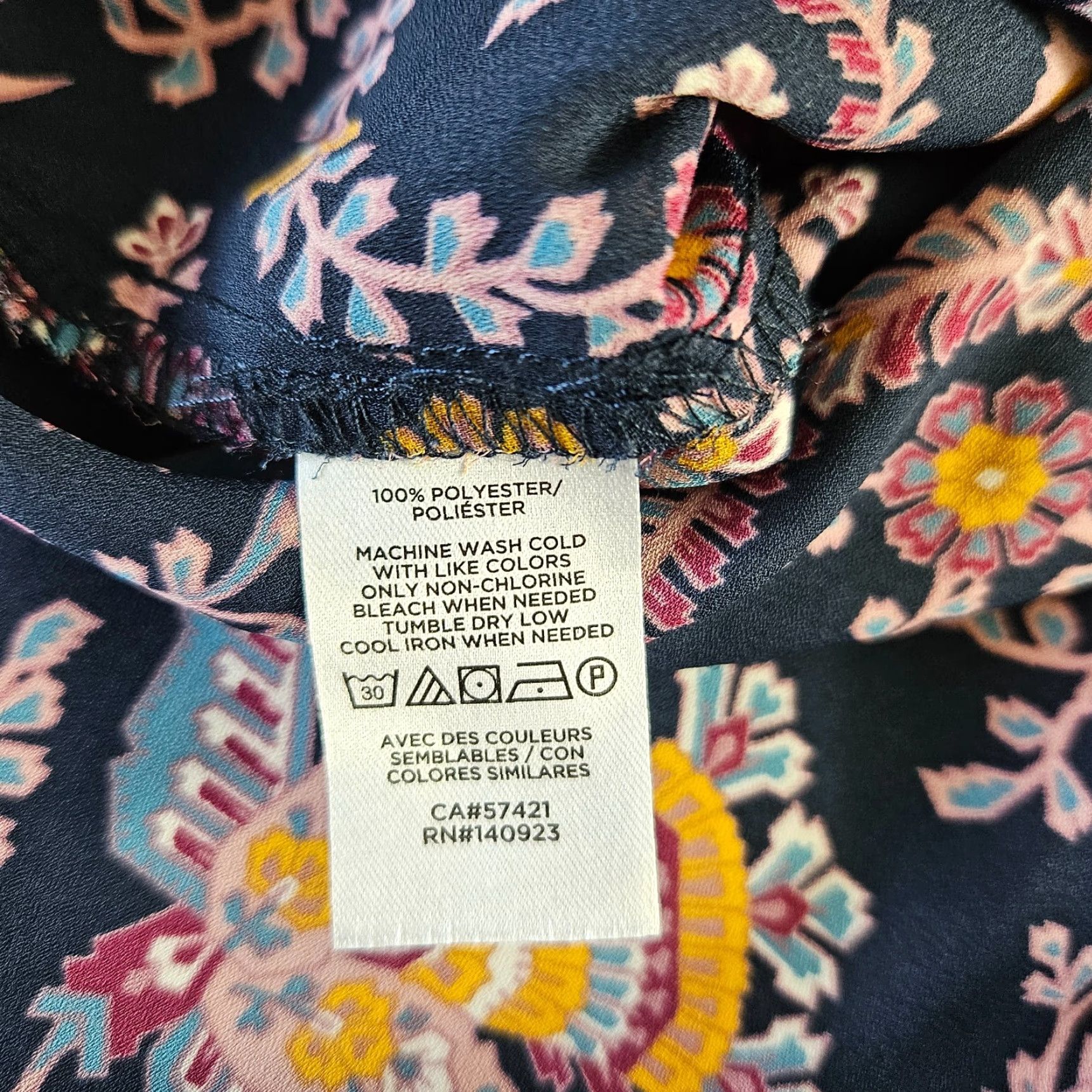 Loft LOFT Ann Taylor Womens Top Sz Large Blue Purple Floral Long Sleeve Size L / US 10 / IT 46 - 4 Thumbnail