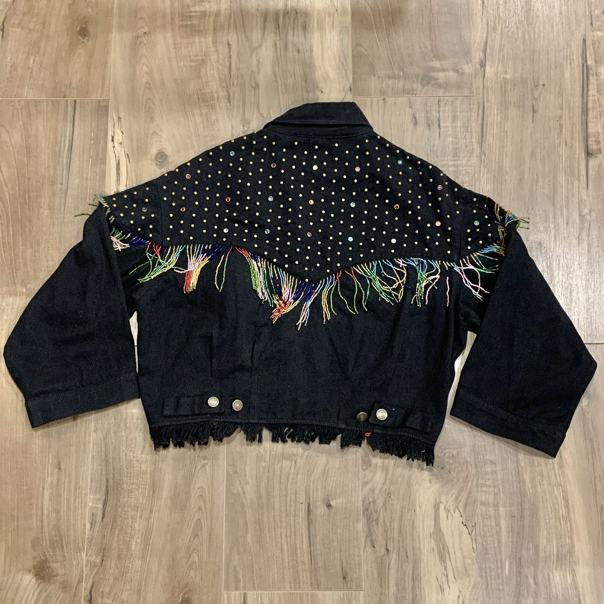 The Kooples THE KOOPLES Studded Fringed Denim Jacket Western cowgirl Size XS / US 0-2 / IT 36-38 - 15 Thumbnail
