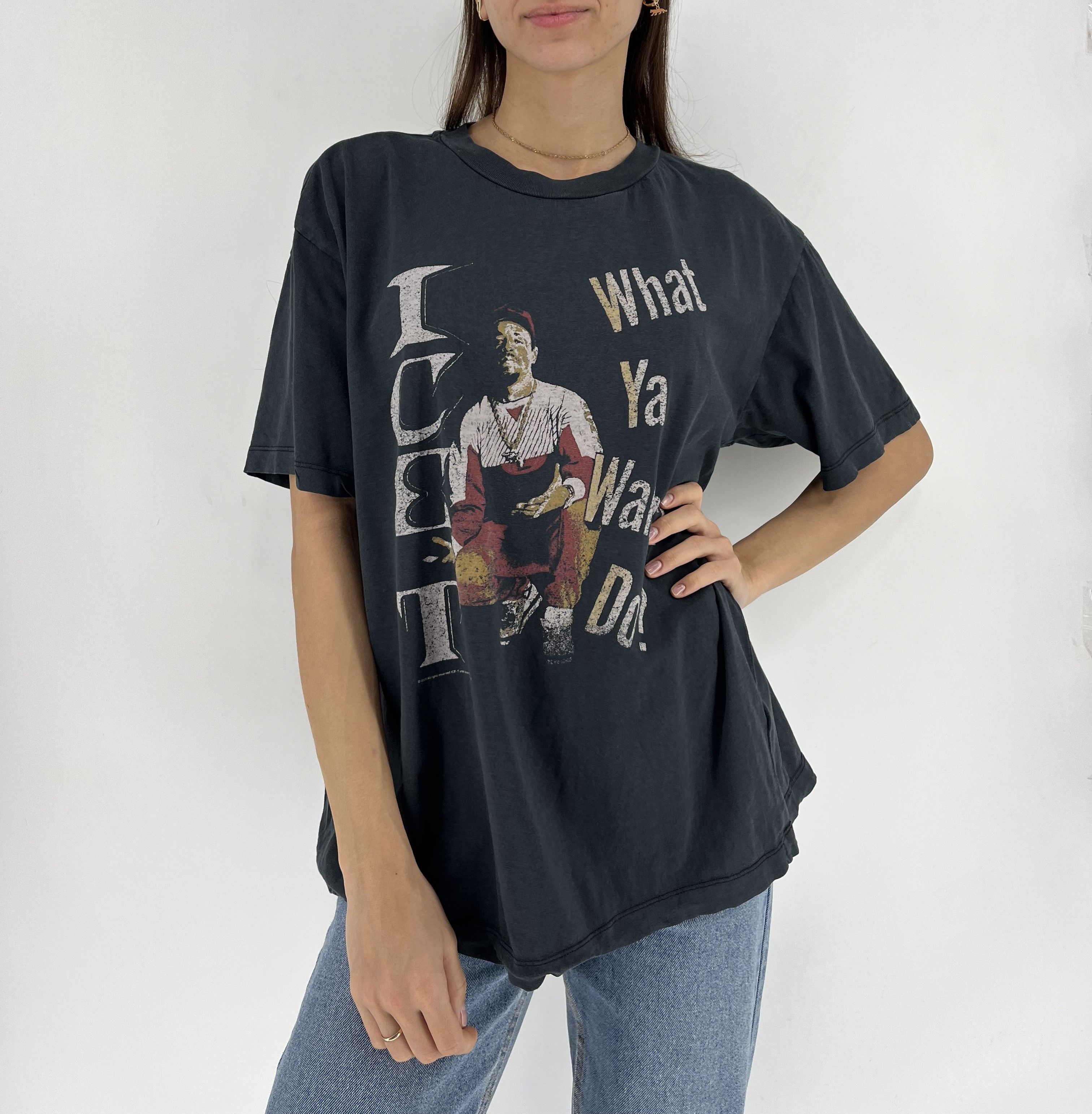 Band Tees × Vintage Topshop And Finally Ice T Gray Graphic Tee Short Sleeve Size L / US 10 / IT 46 - 3 Thumbnail