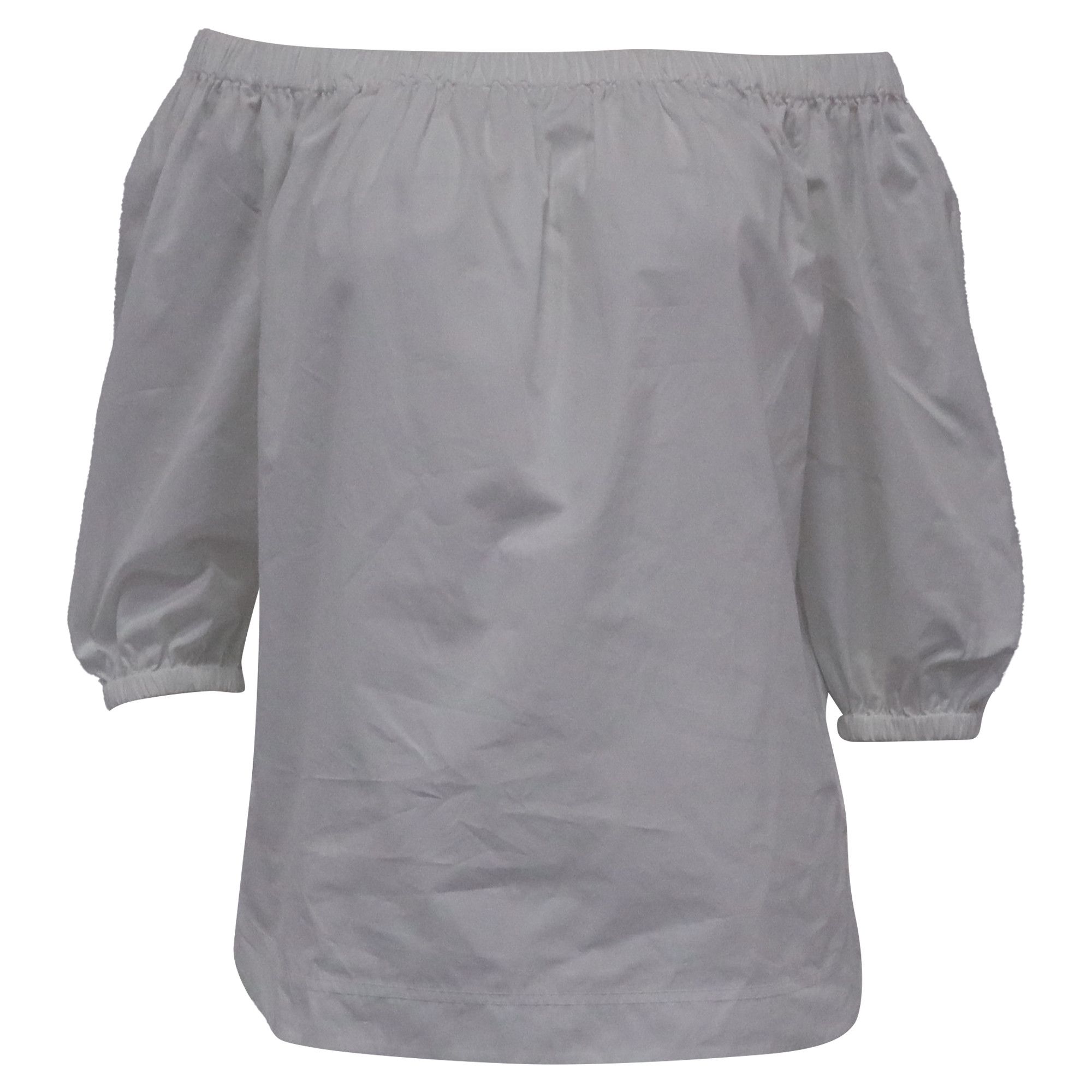 Theory Theory Off-The-Shoulder Blouse in White Cotton Size XS / US 0-2 / IT 36-38 - 1 Thumbnail