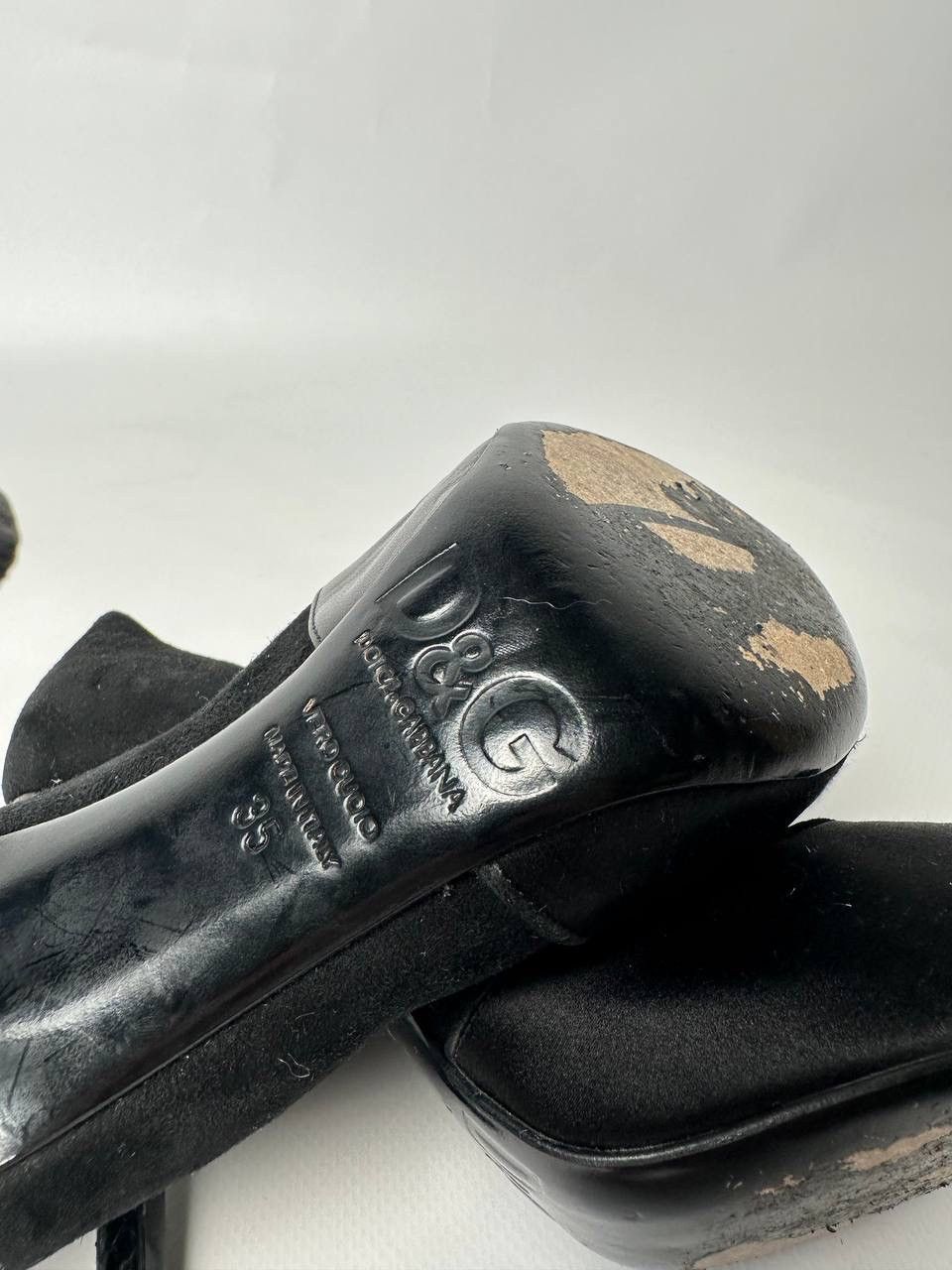 Dolce & Gabbana DOLCE&GABBANA Heels Snake Leather Details Black Size US 6 / IT 36 - 9 Thumbnail