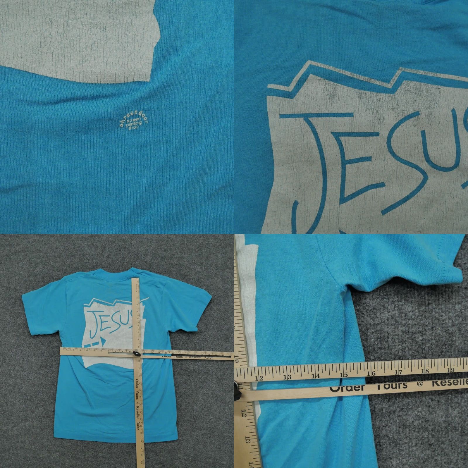 Fruit Of The Loom VINTAGE Fruit of the Loom T-Shirt Adult Small Blue Christian Graphic 80s 90s Shirt Mens S Regular Short Sleeve Crew Neck Logo Size US S / EU 44-46 / 1 - 8 Thumbnail