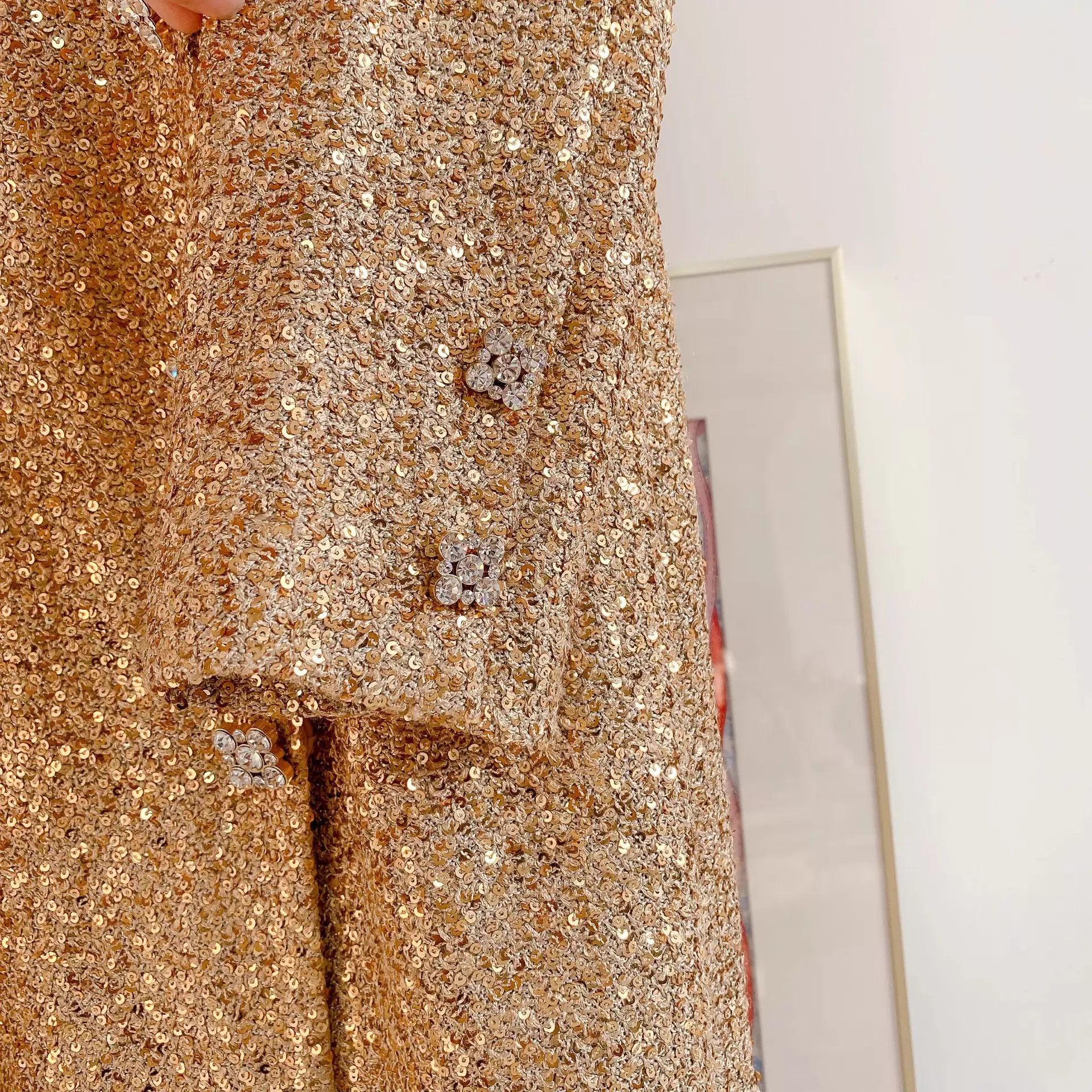 St. John St.John gold sequin pre-owned women's coat Size XS / US 0-2 / IT 36-38 - 4 Thumbnail