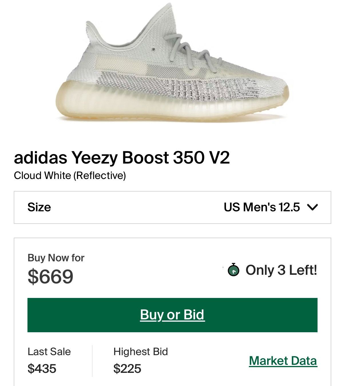Adidas Yeezy Boost 350 V2 Cloud White Reflective Size 12 Size US 12 / EU 45 - 8 Thumbnail
