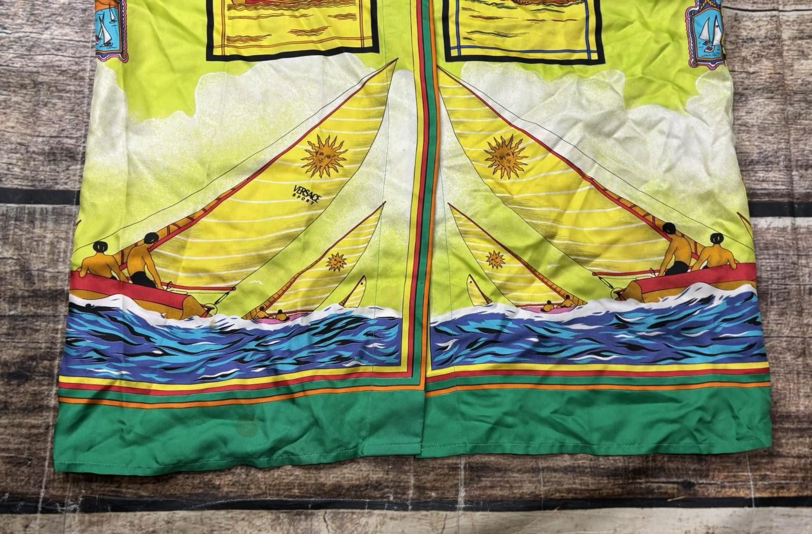Versace Versace Sport Silk Shirt Mens IT 40 US M Sailboats Sun Italy Size US M / EU 48-50 / 2 - 6 Thumbnail
